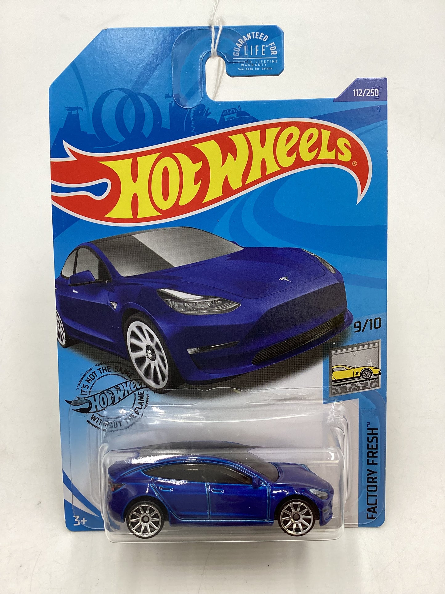 2020 Hot Wheels #112 Tesla Model 3 Blue 49C