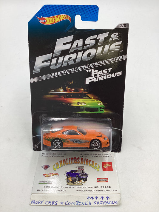 Hot wheels 2013 Fast and furious 2/8 Toyota Supra silver wing w/protector