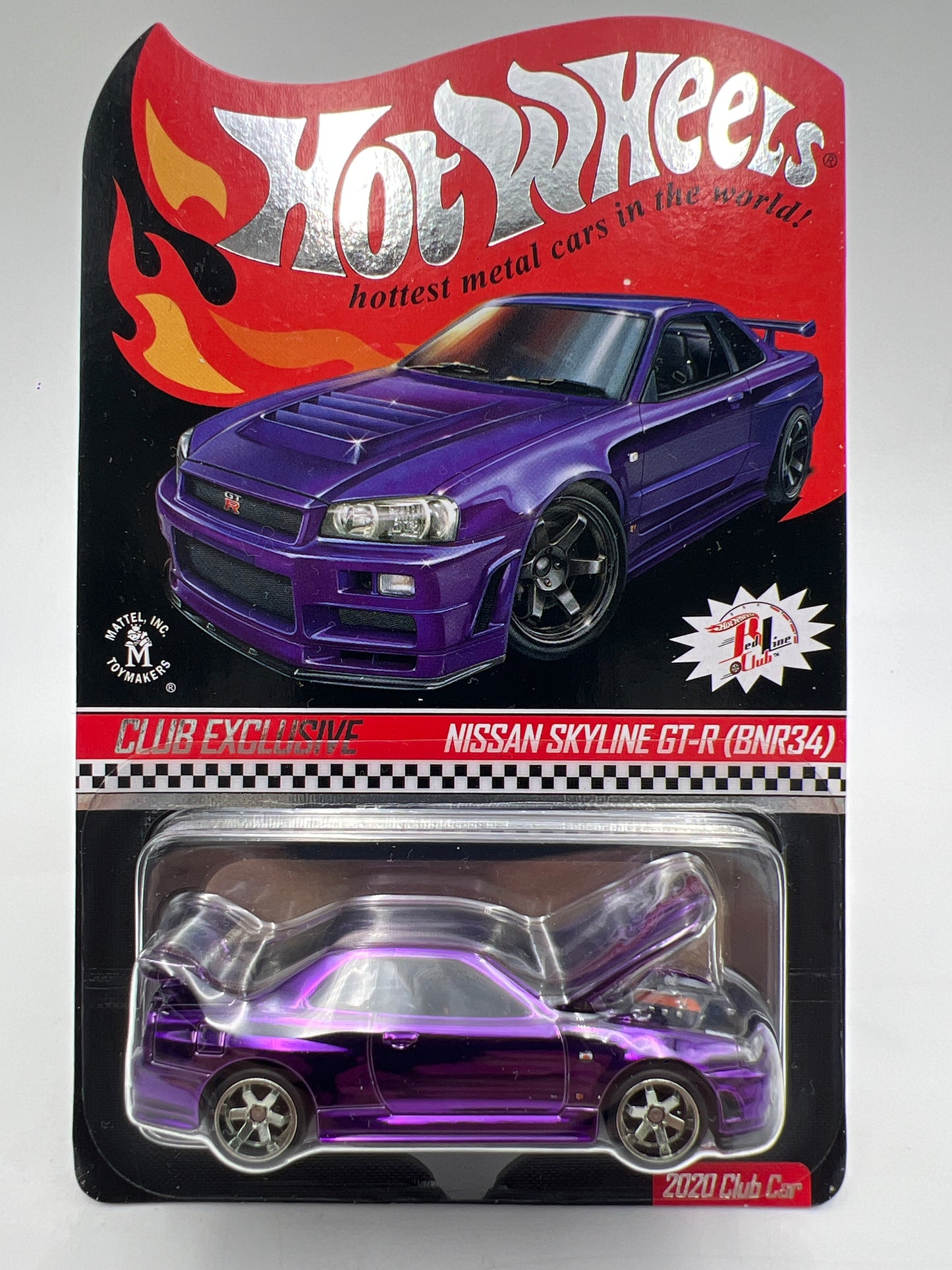 2020 Hot Wheels RLC Nissan Skyline GT-R BNR34 Purple W/Patch & Button W/Protector