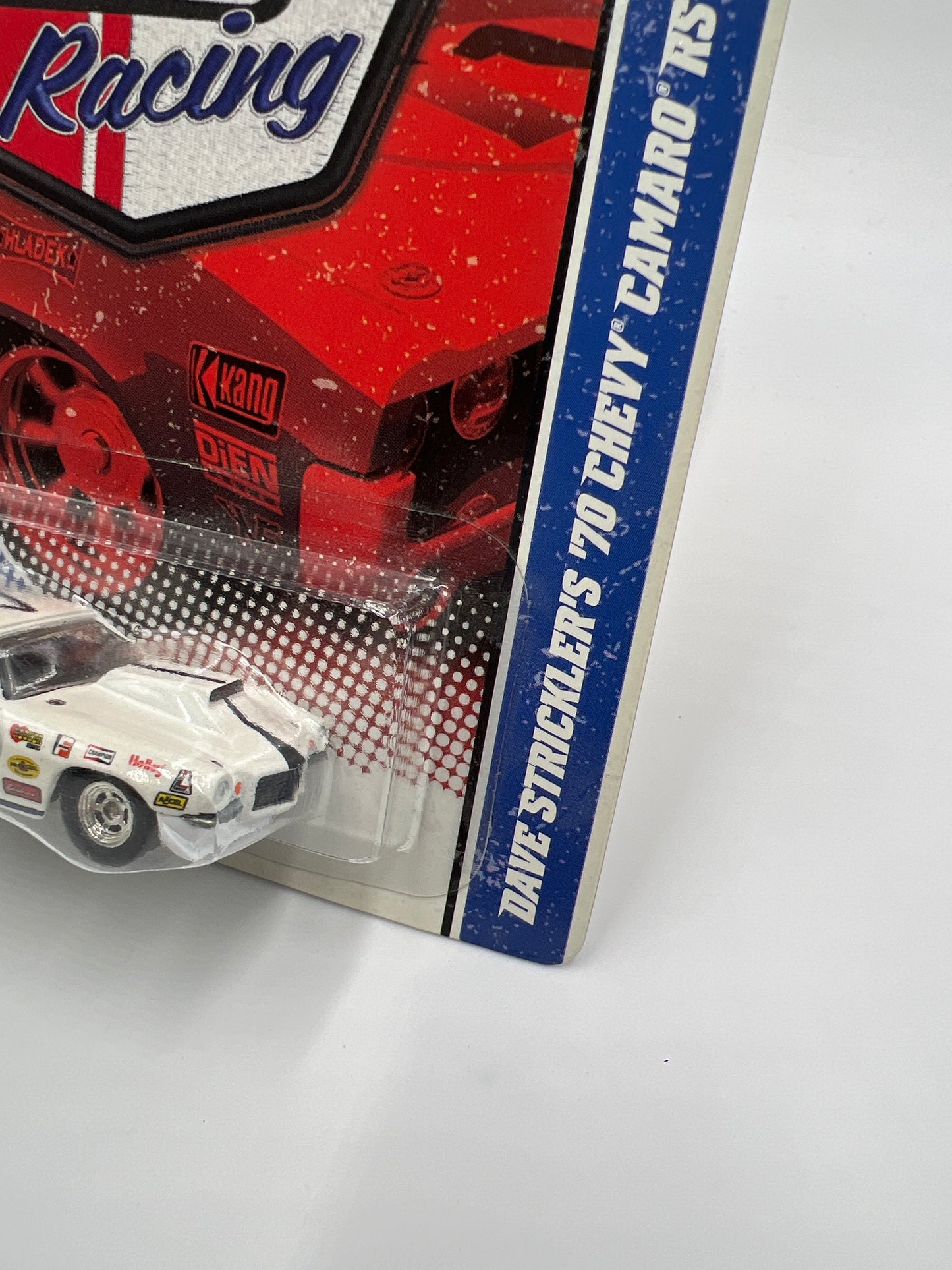 Hot Wheels Premium Vintage Racing #4 Dave Stricklers 70 Chevy Camaro RS White W/Protector
