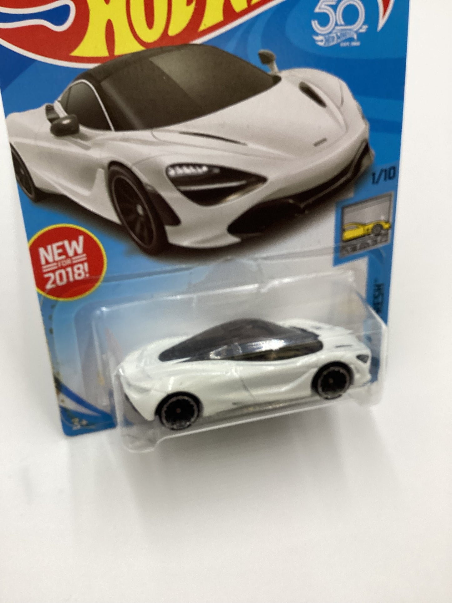 2018 Hot Wheels #318 McLaren 720S White 102i