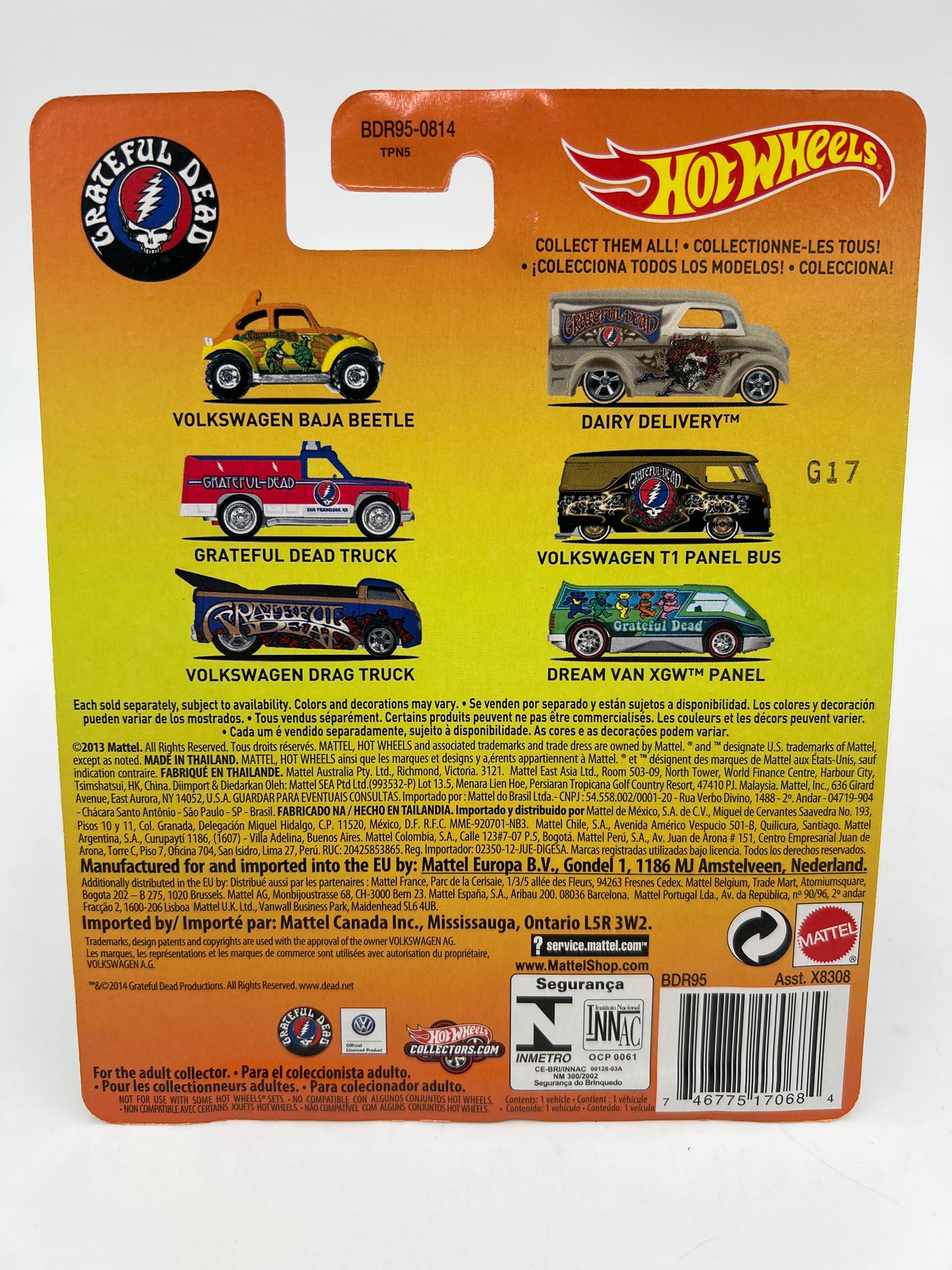 Hot Wheels Pop Culture Grateful Dead Full 6 Car Set W/Protectors VHTF