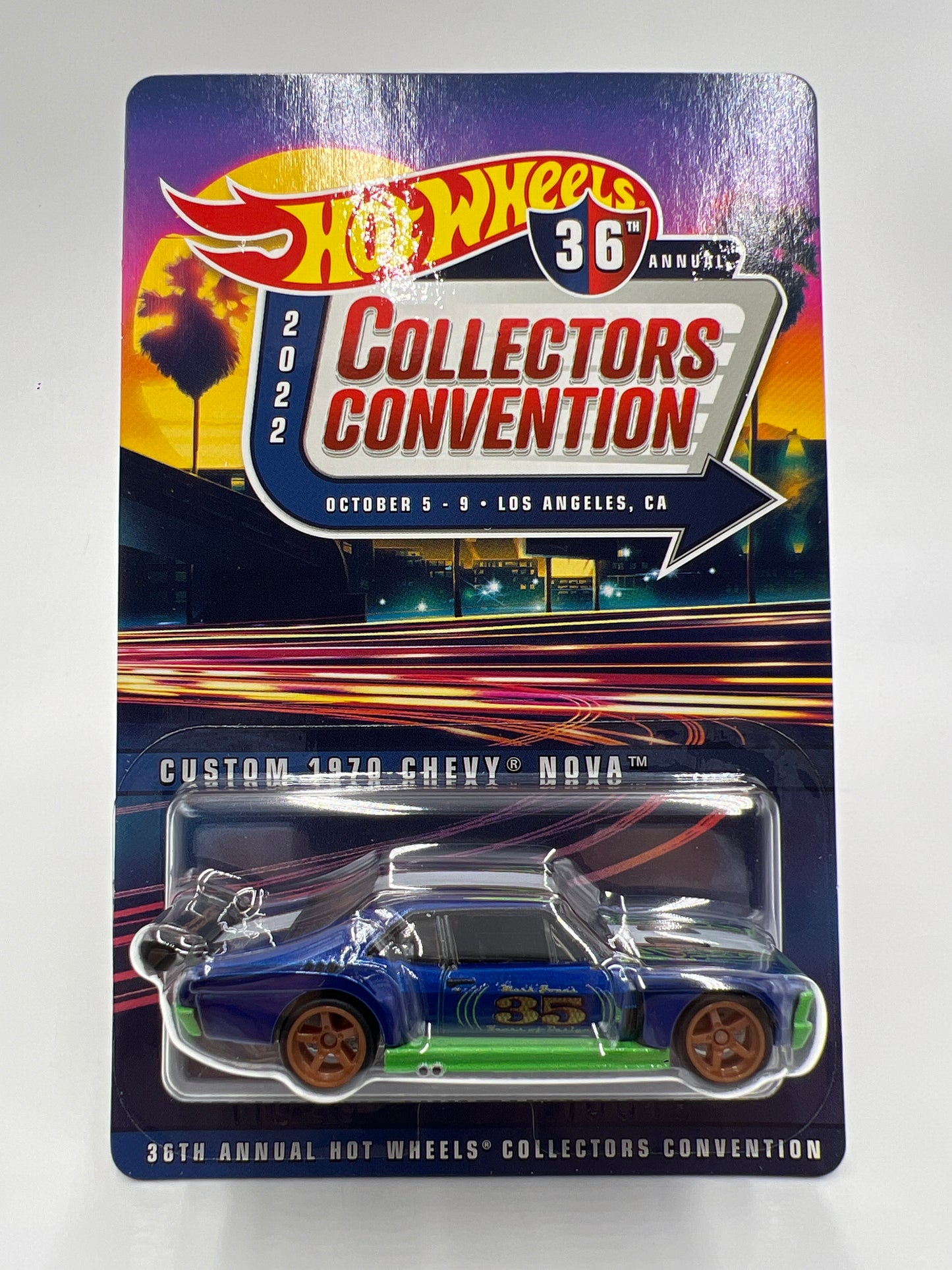 2022 Hot Wheels 36th Annual Collectors Convention LA Dinner Car #2456/4000 Custom 1970 Chevy Nova W/Protector