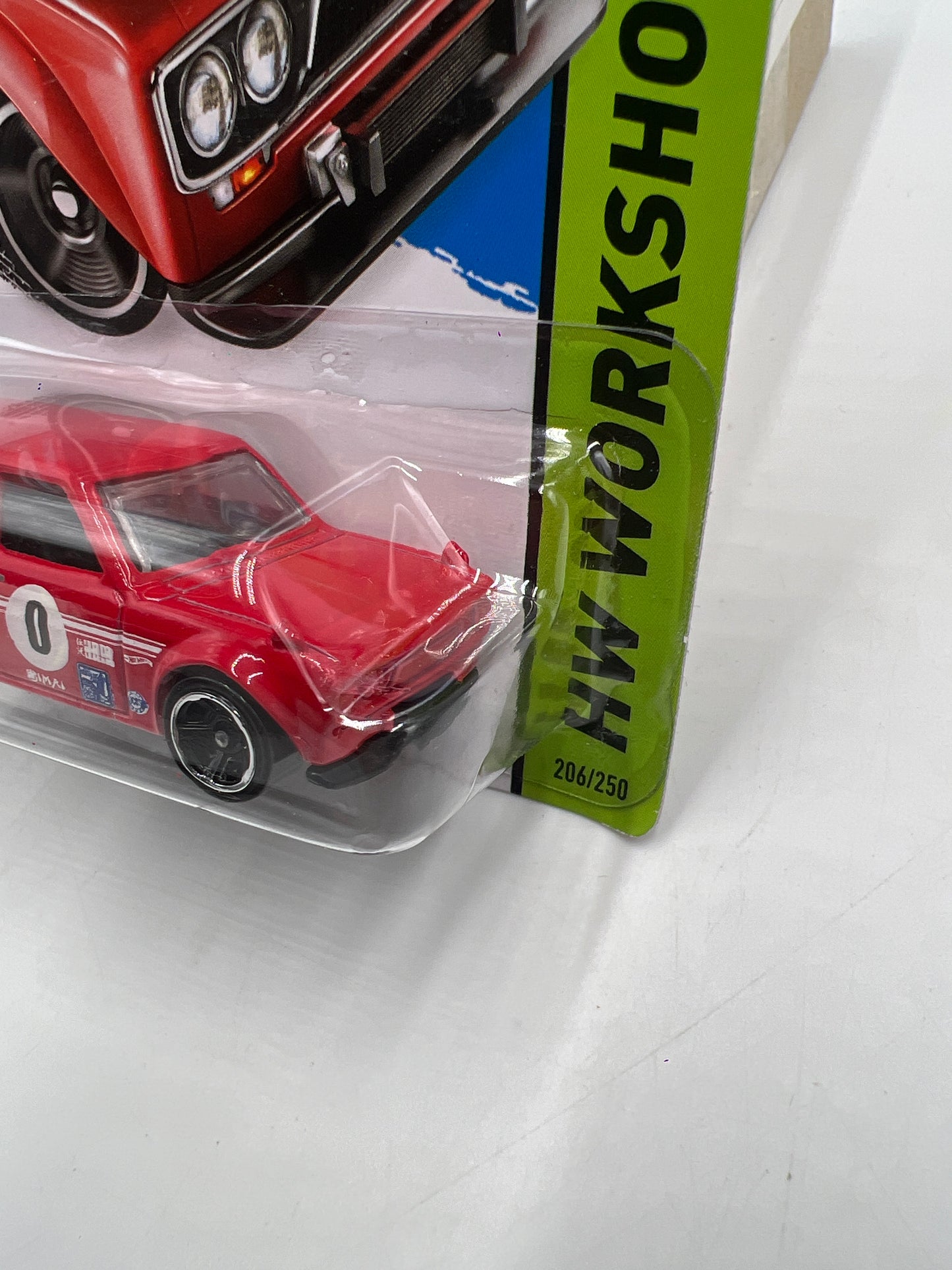 2014 Hot Wheels Workshop #206 71 Datsun Bluebird 510 Wagon Red *Smooth Grille* Blister Damage 88E