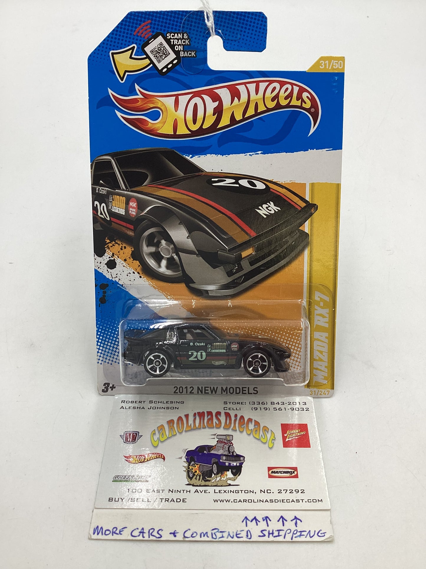 2012 Hot Wheels New Models #31 Mazda RX-7 Black 85D