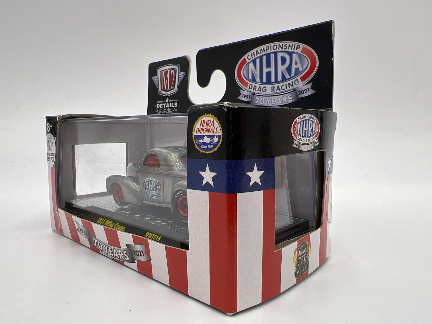 M2 Machines Walmart Exclusive RAW CHASE 1/250 NHRA 70 Years 1941 Willys Coupe WMTS16