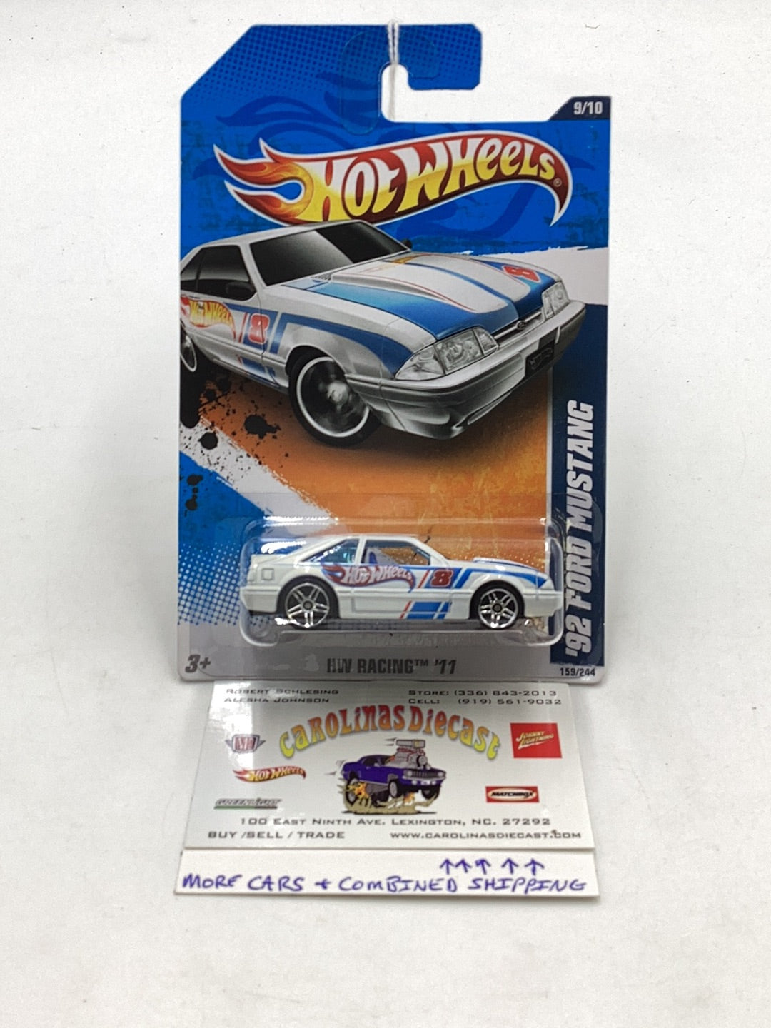 2011 Hot Wheels HW Racing #159/244 92 Ford Mustang GT 20C