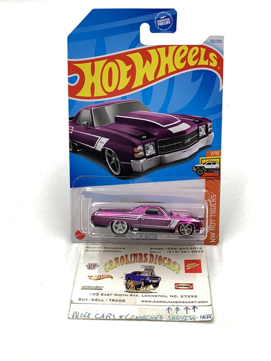 Hot Wheels 2024 F Case Super Treasure Hunt #132 72 El Camino #2 with protector