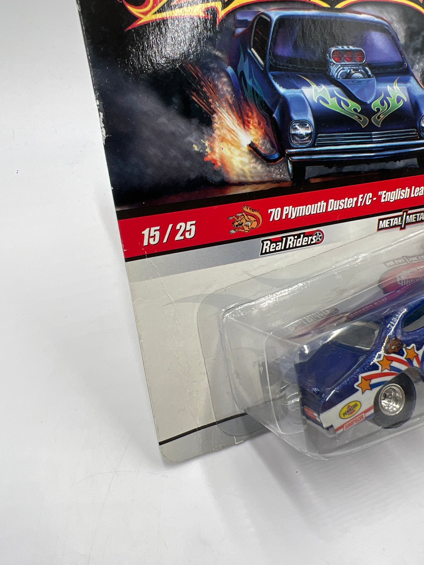 Hot Wheels Drag Strip Demons #15 70 Plymouth Duster F/C English Leather Mongoo$e Duster Blue Card Not Perfect