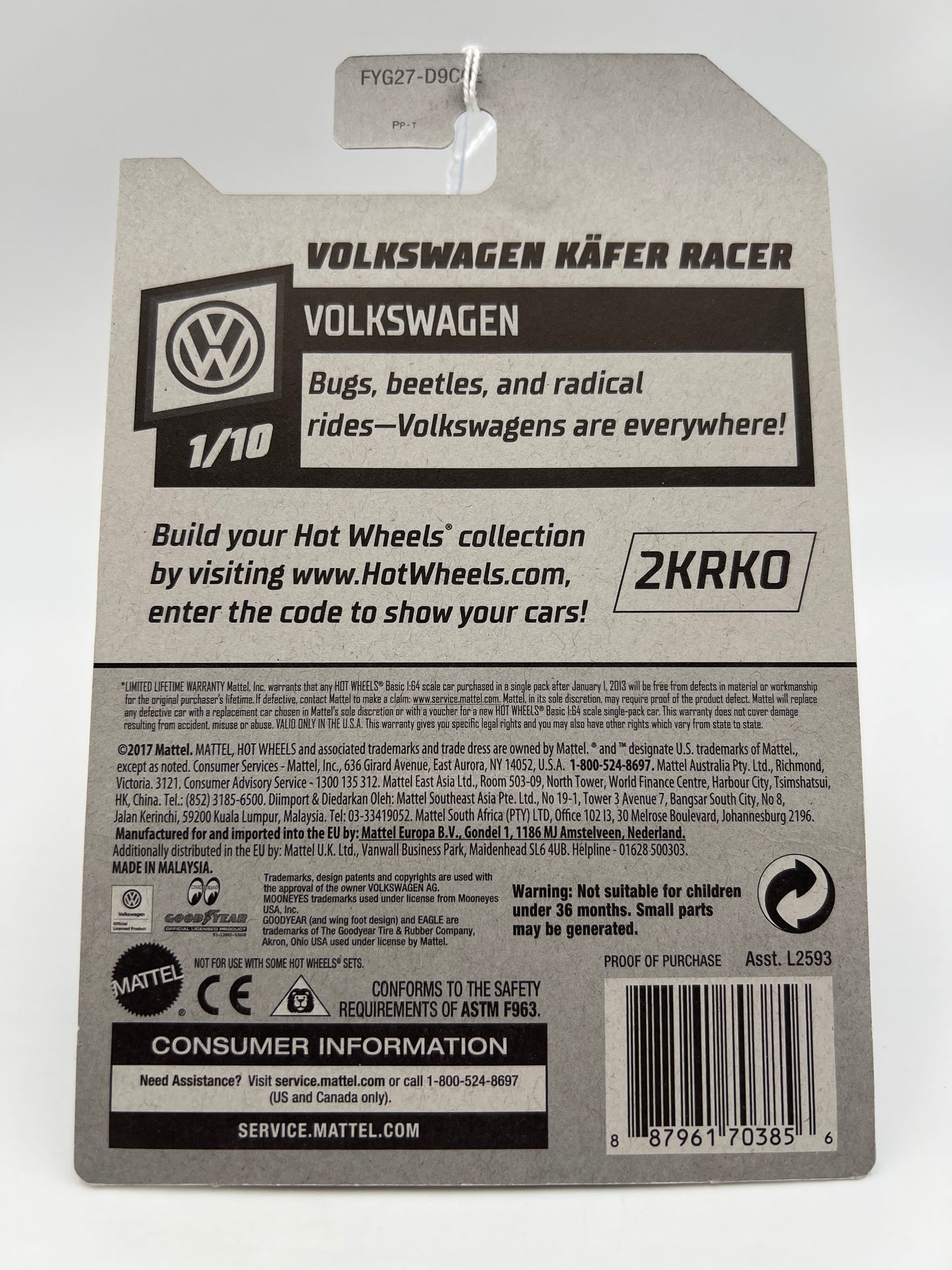 2019 Hot Wheels Walmart Exclusive Zamac 1 #46 Volkswagen Kafer Racer Mooneyes