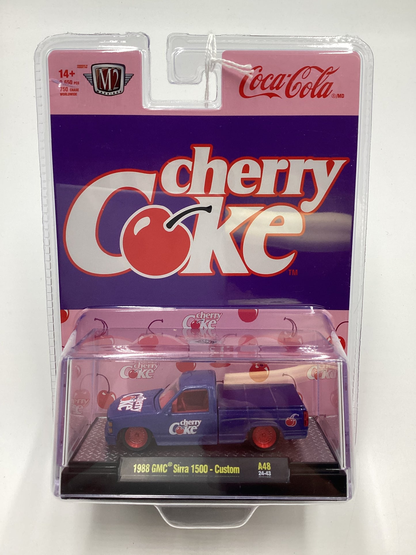 2024 M2 Machines Cherry Coke (Sirra Error) CHASE 1988 GMC Sierra 1500 Custom Purple A48