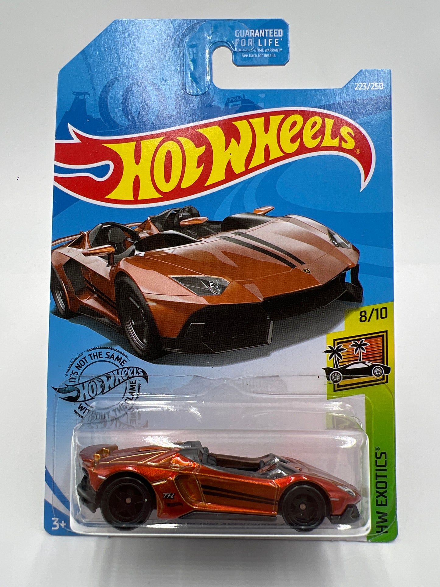 2019 Hot Wheels Super Treasure Hunt #223 Lamborghini Aventador J Orange W/Protector