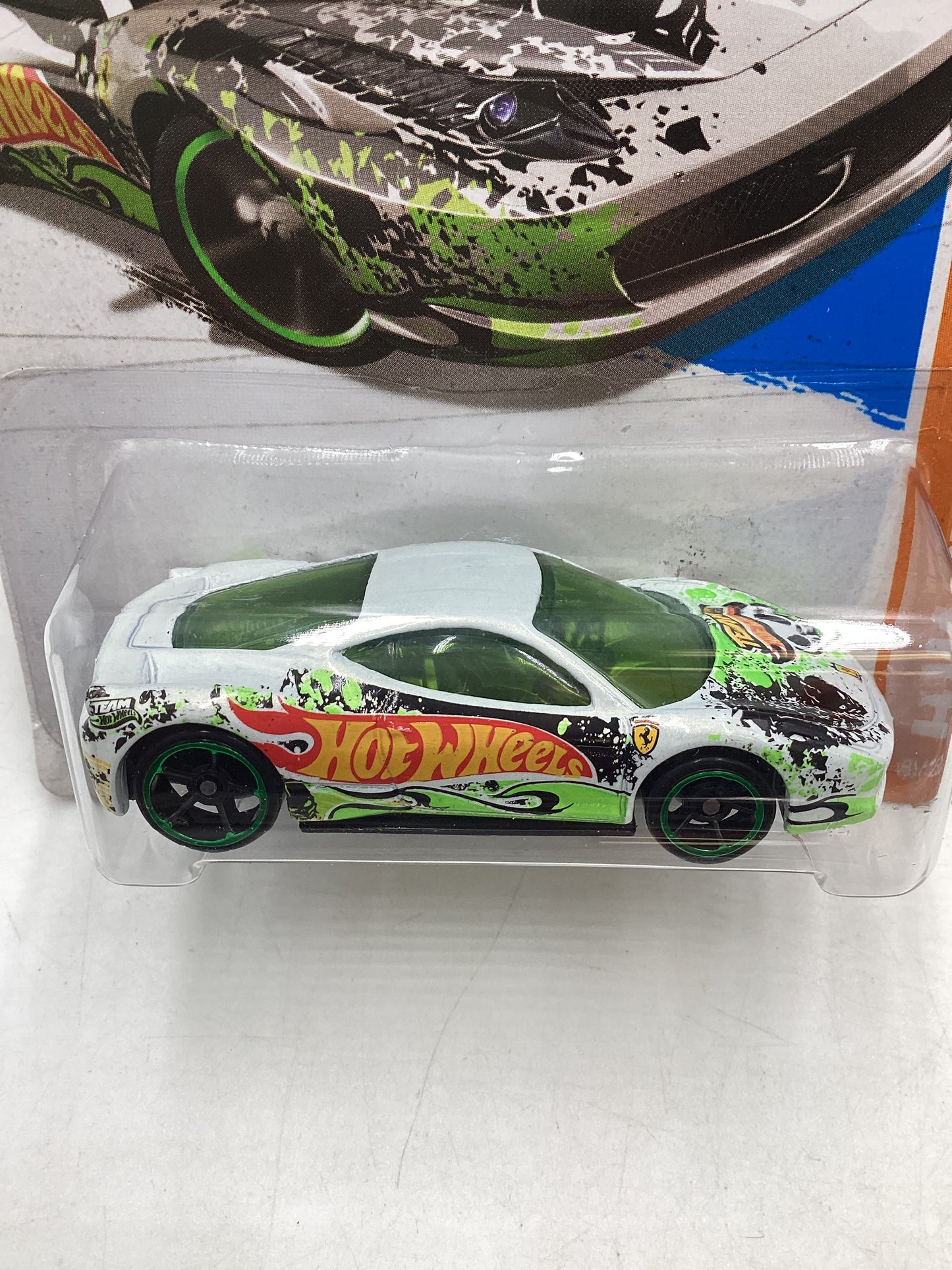 2013 Hot Wheels #81 Ferrari 458 Challenge White with protector