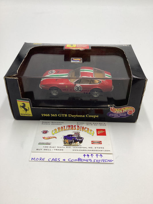 Hot Wheels Collectibles 1:43 Scale Black Box 1968 Ferrari 365 GTB Daytona Coupe Red * Box Damage*