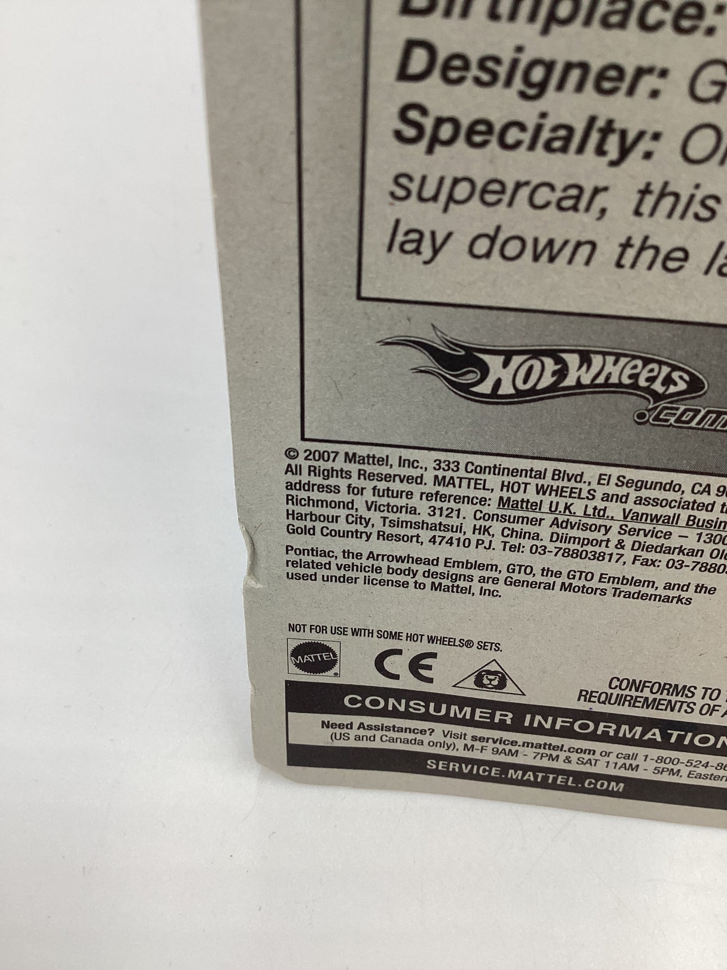 2008 Hot Wheels HW Team: Muscle Mania #133 Pontiac GTO Judge Silver Card Not Perfect 44C