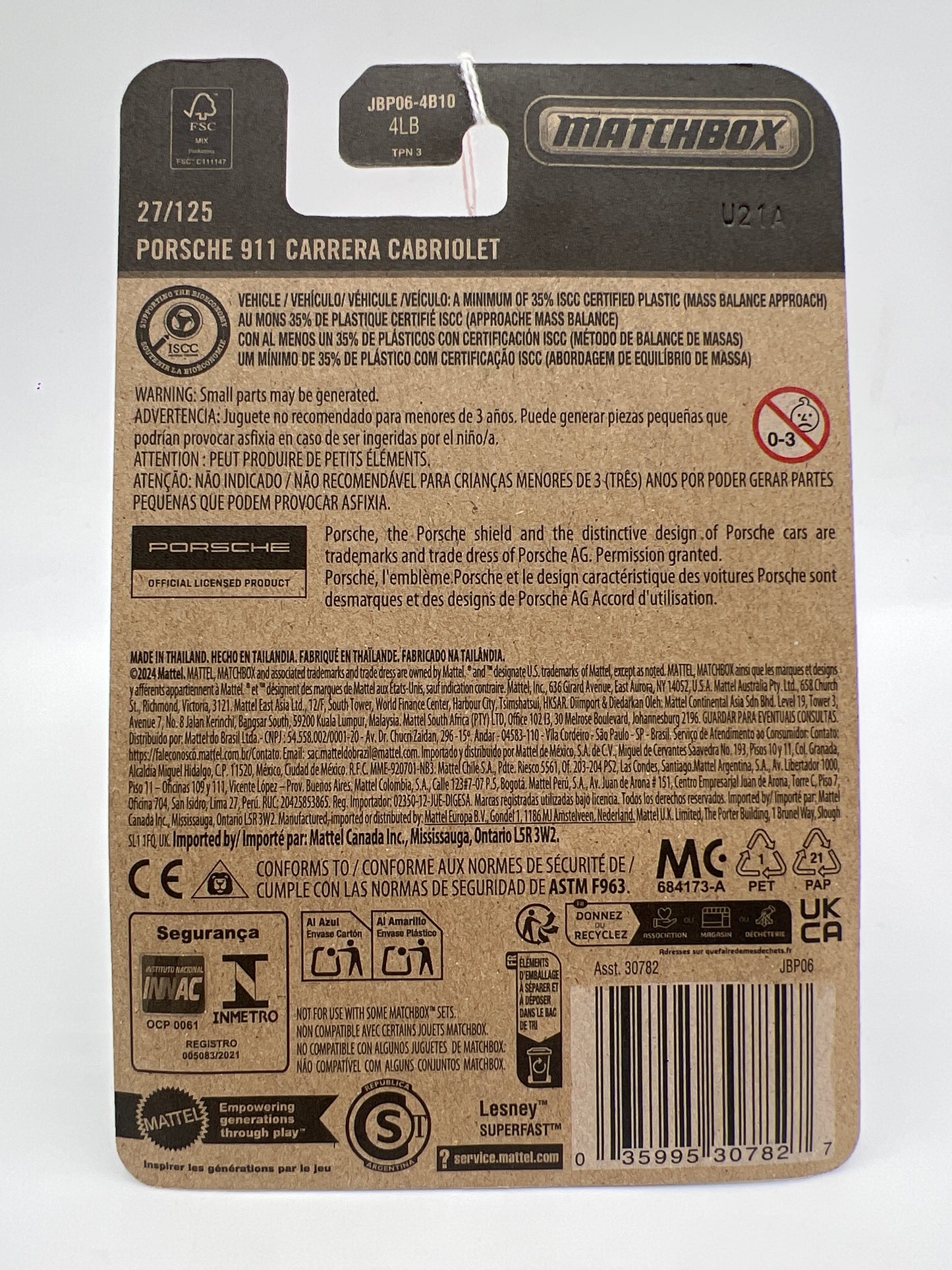 2025 Matchbox #27 Porsche 911 Carrera Cabriolet Silver 209E