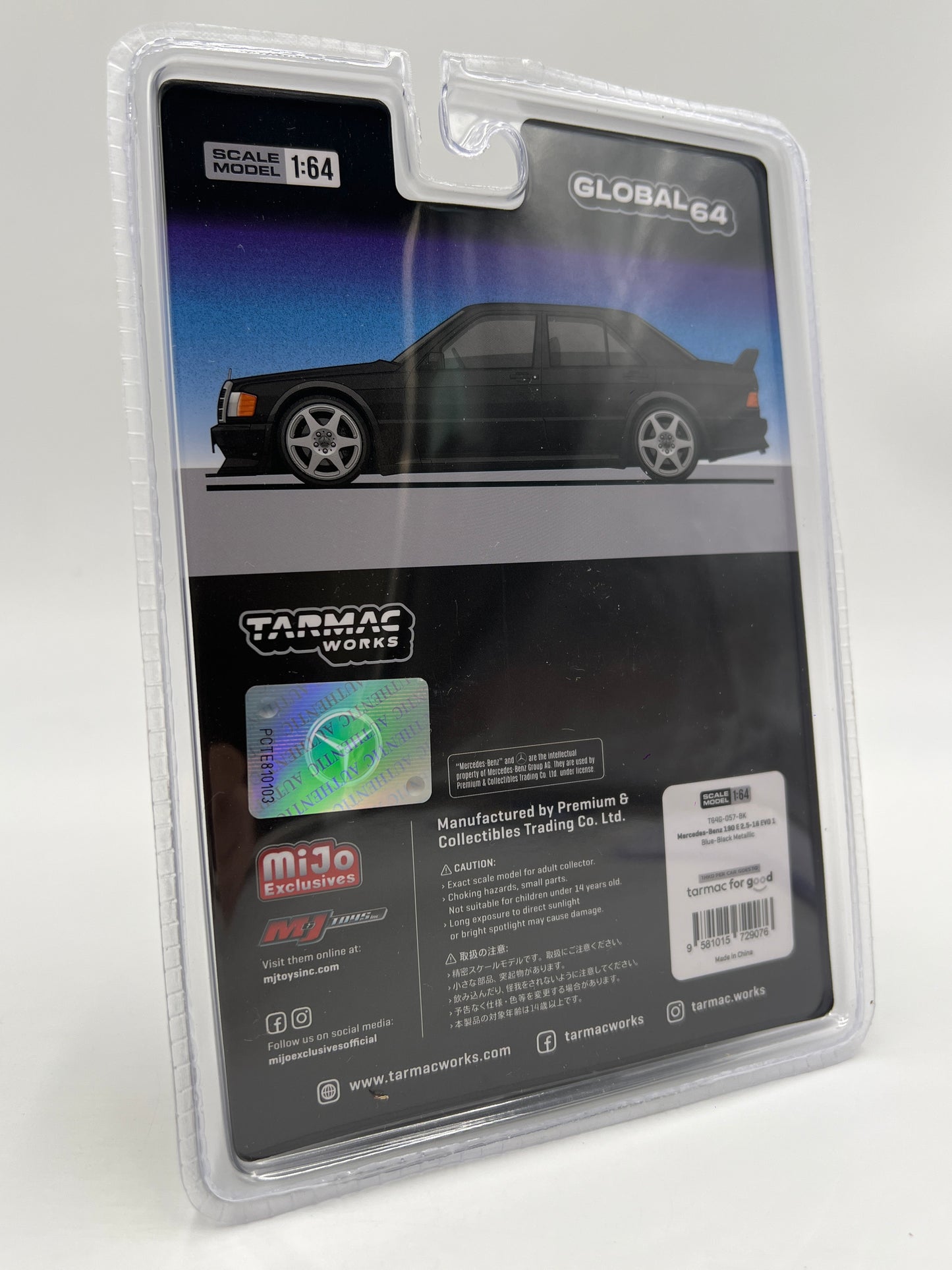 Tarmac Works x Global 64 Mijo Exclusives CHASE Mercedes-Benz 190 E 2.5-16 EVO 1