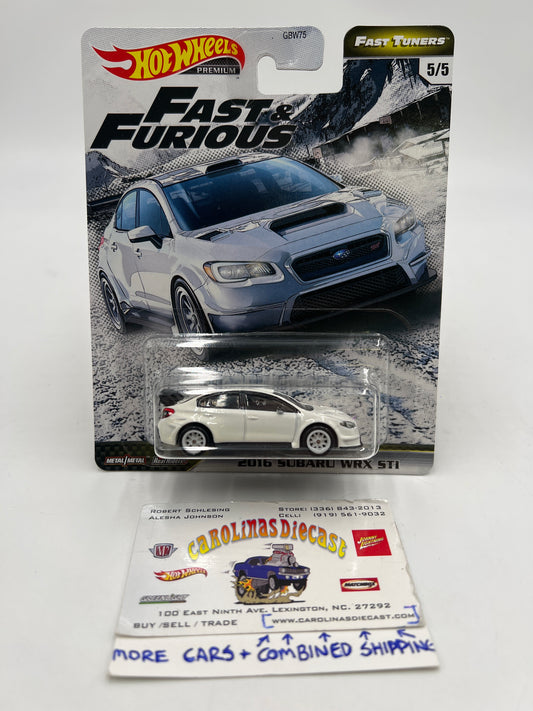 Hot Wheels Fast & Furious Fast Tuners #5 2016 Subaru WRX STI White W/Protector