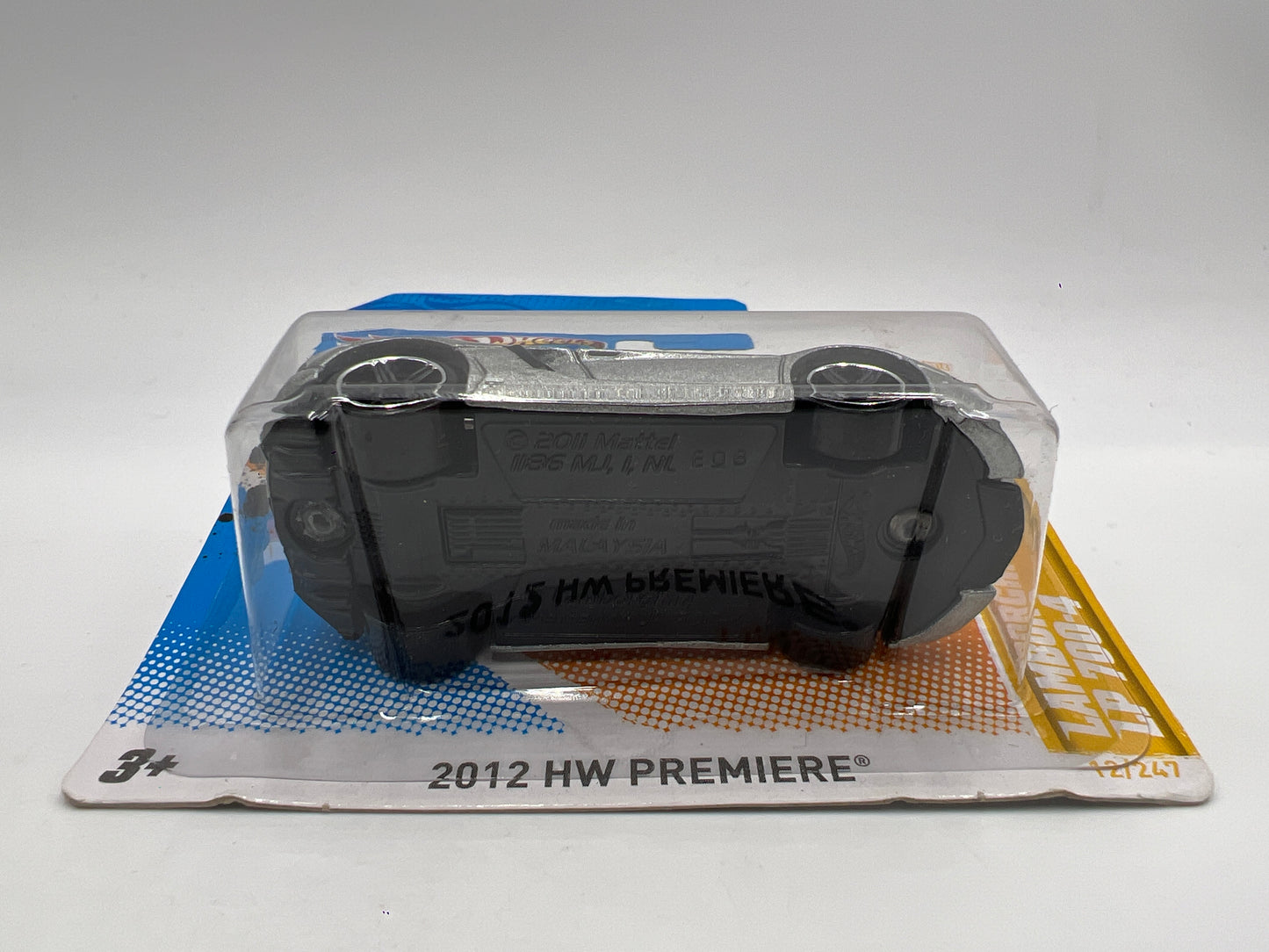 2012 Hot Wheels Short Card Premiere #12 Lamborghini Aventador LP 700-4 Silver W/Protector 1