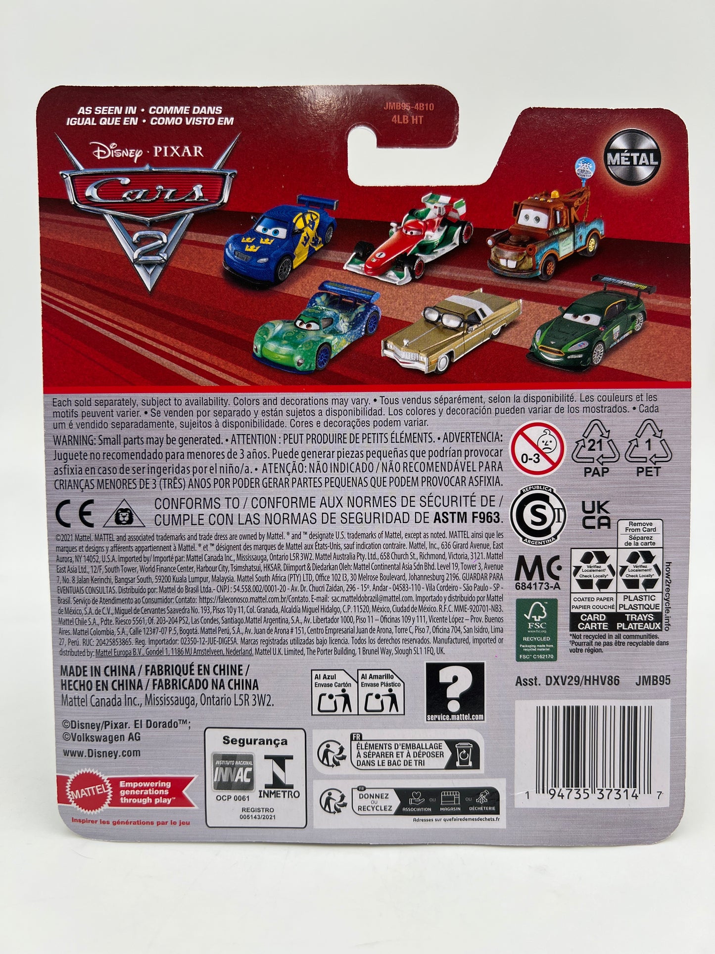 Disney Pixar Cars 2 Race Team Fillmore With Headset 138H