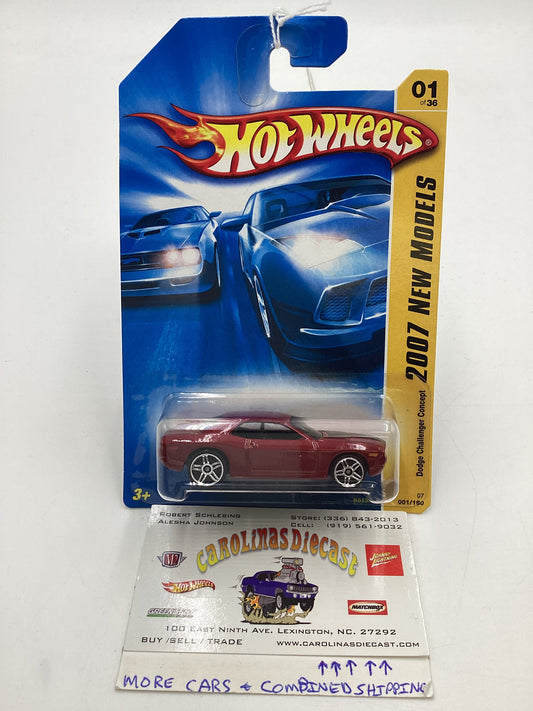 2007 Hot Wheels New Models #1 Dodge Challenger Concept Red 41D