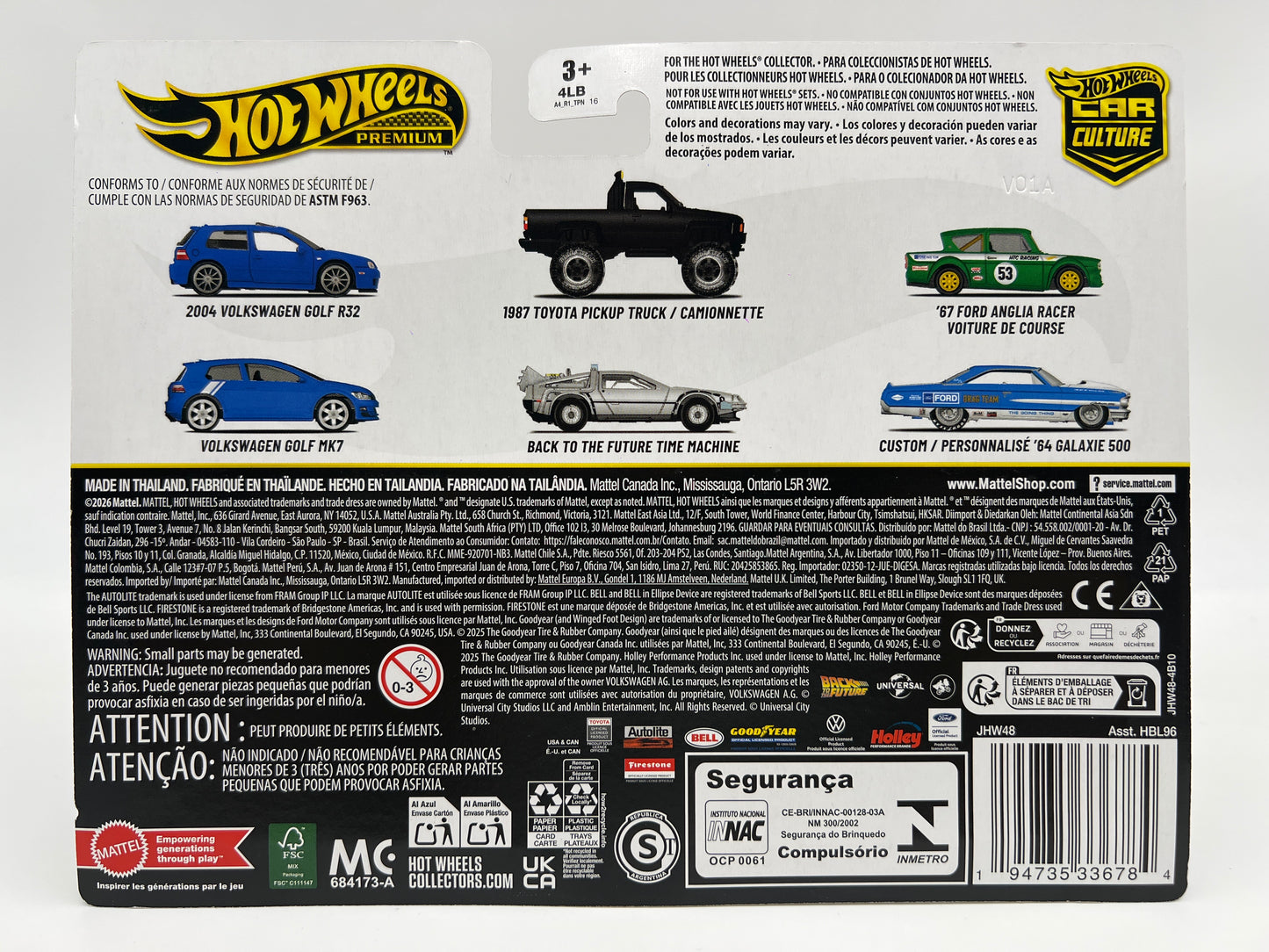 Hot Wheels Premium Target 2 Pack Back To The Future Time Machine & 1987 Toyota Pickup Truck