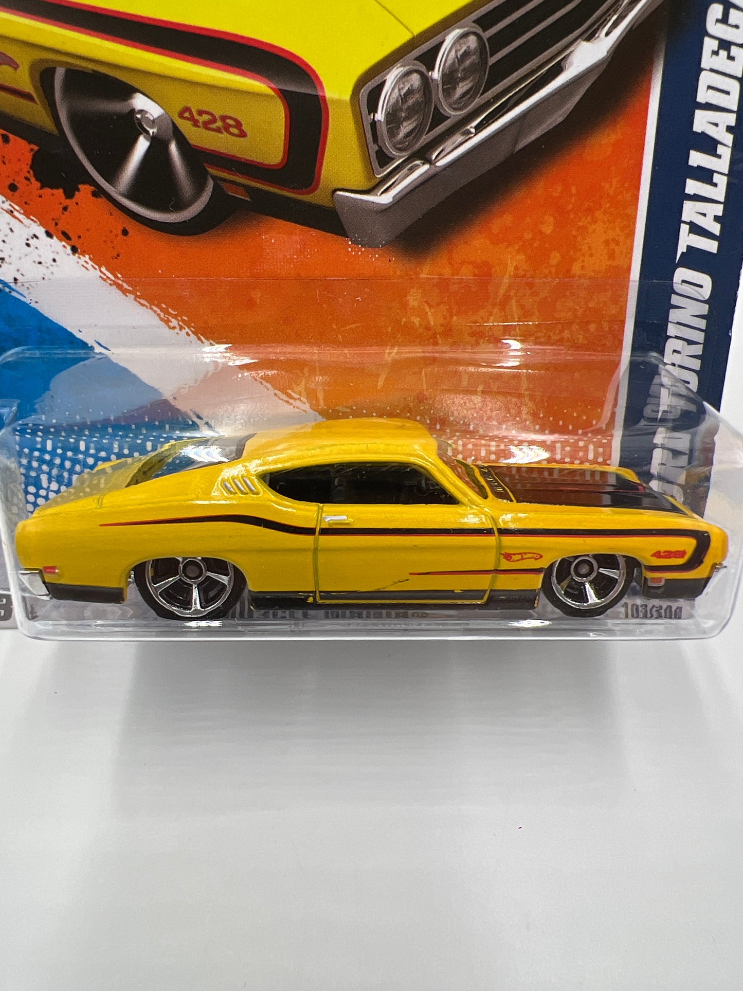 2011 Hot Wheels Muscle Mania #103 69 Ford Torino Talladega Yellow Walmart Exclusive W/Protector
