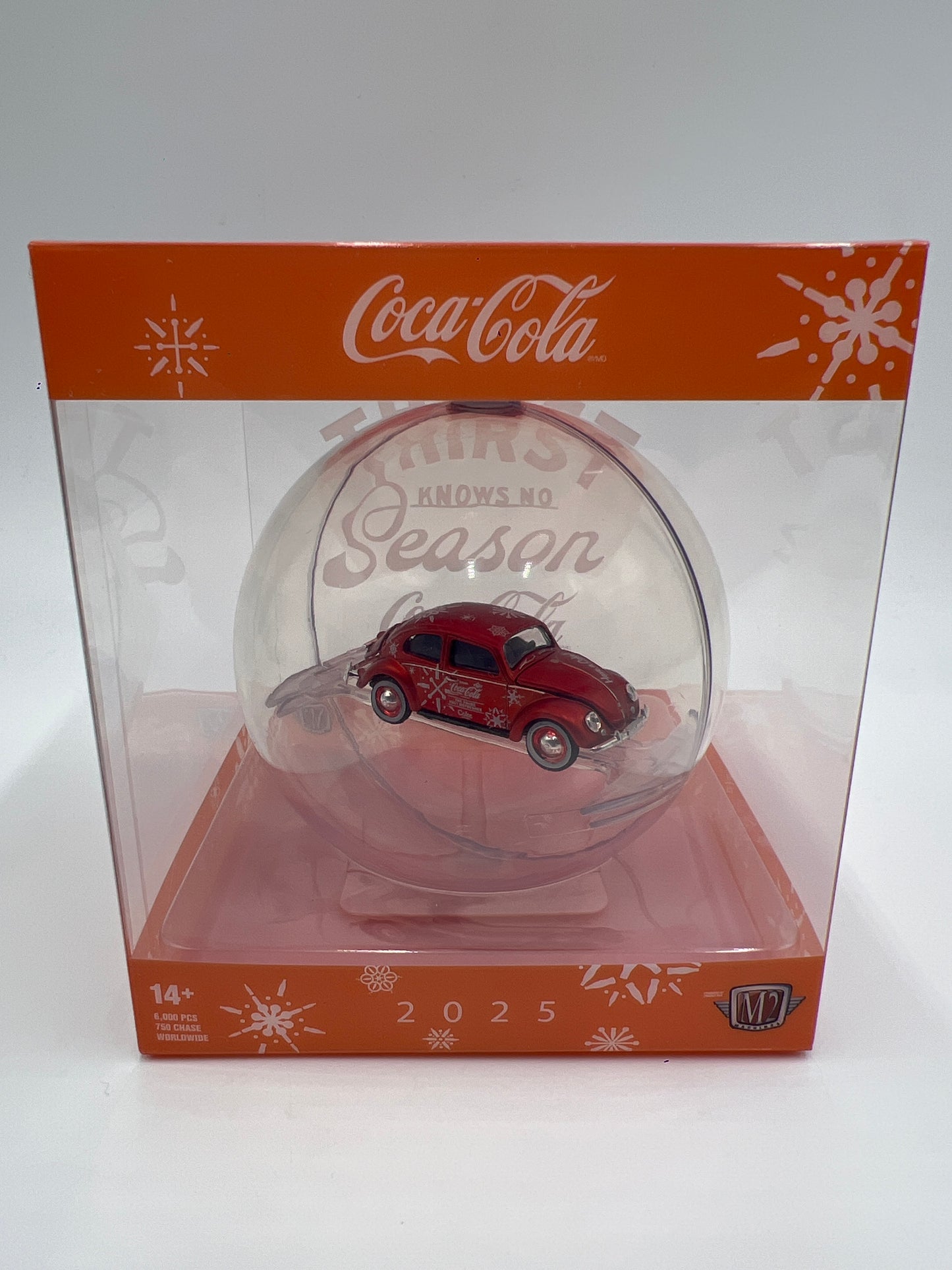2025 M2 Machines Coca Cola Holiday Christmas Ornaments 1953 Volkswagen Beetle Orange