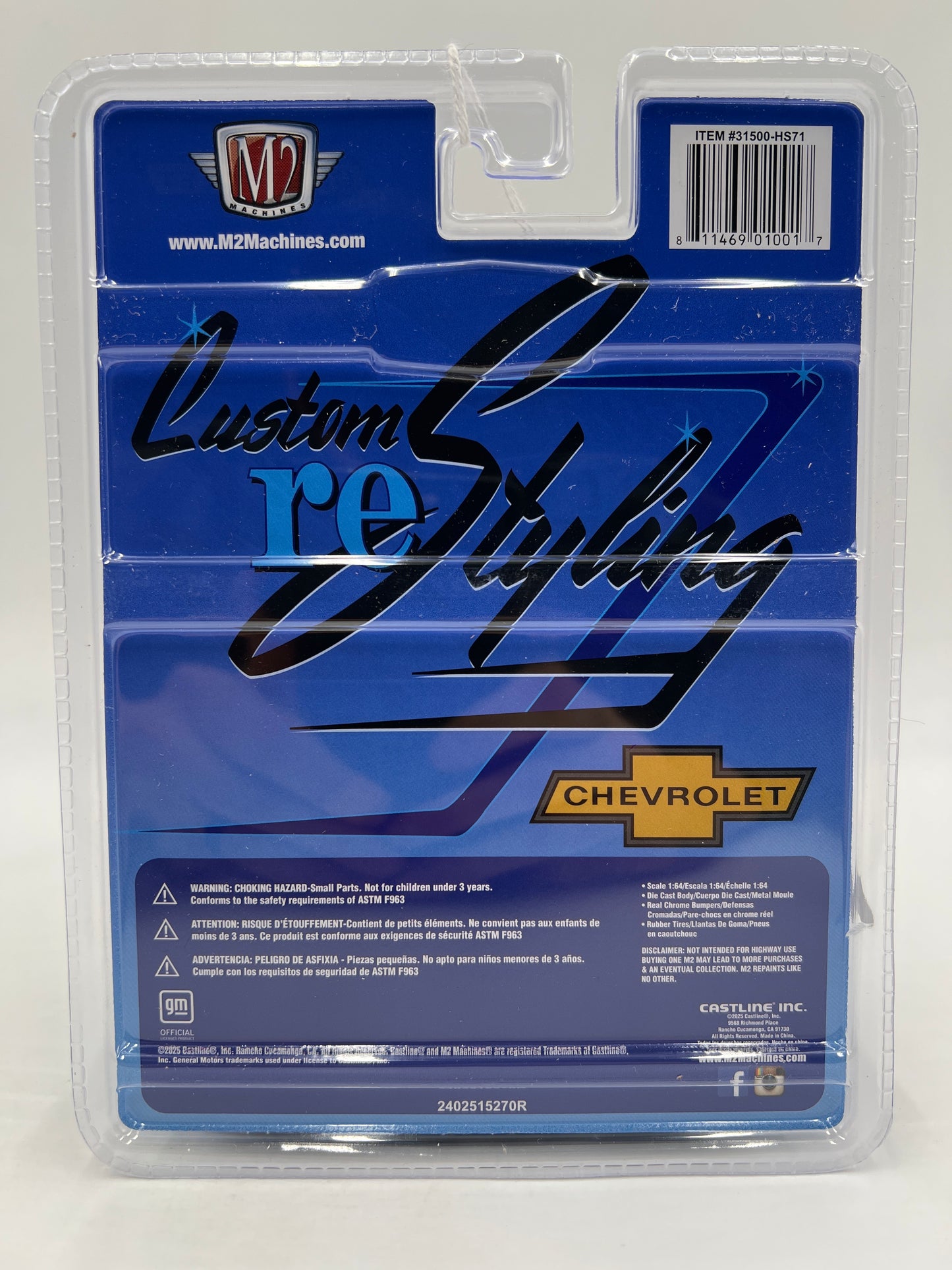 M2 Machines Hobby Exclusive Custom Restyling 1973 Chevrolet Cheyenne Super 10 Blue HS71 200D