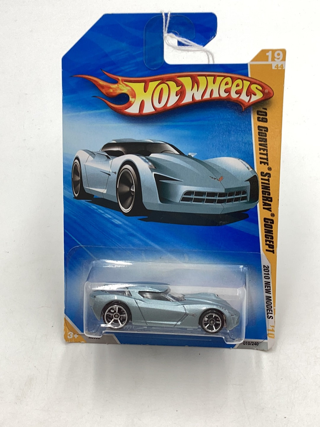 2010 Hot Wheels #19 09 Corvette stingray concept Silver Blue Metallic 18F