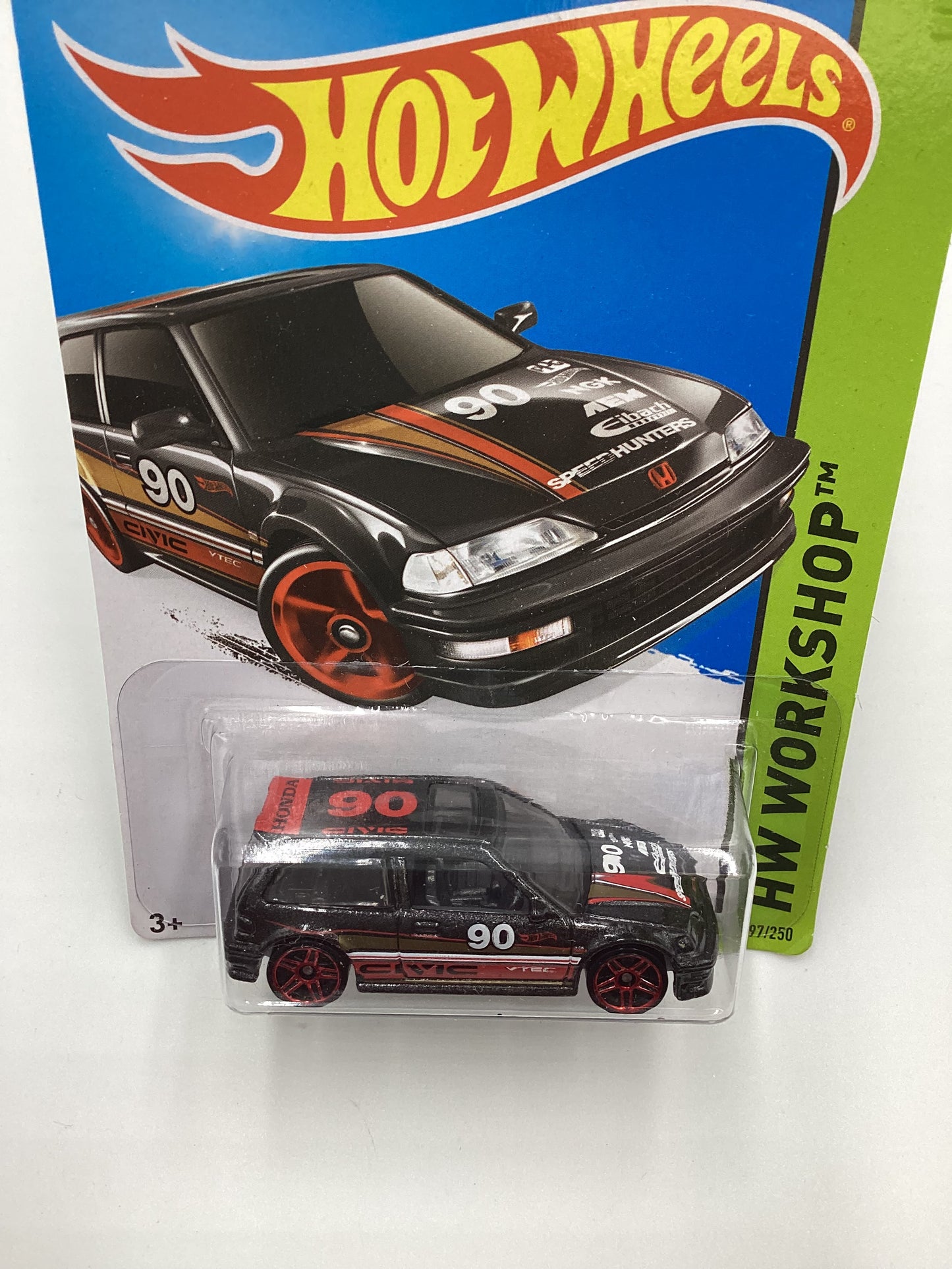 2015 Hot Wheels #197 90 Honda Civic EF Black