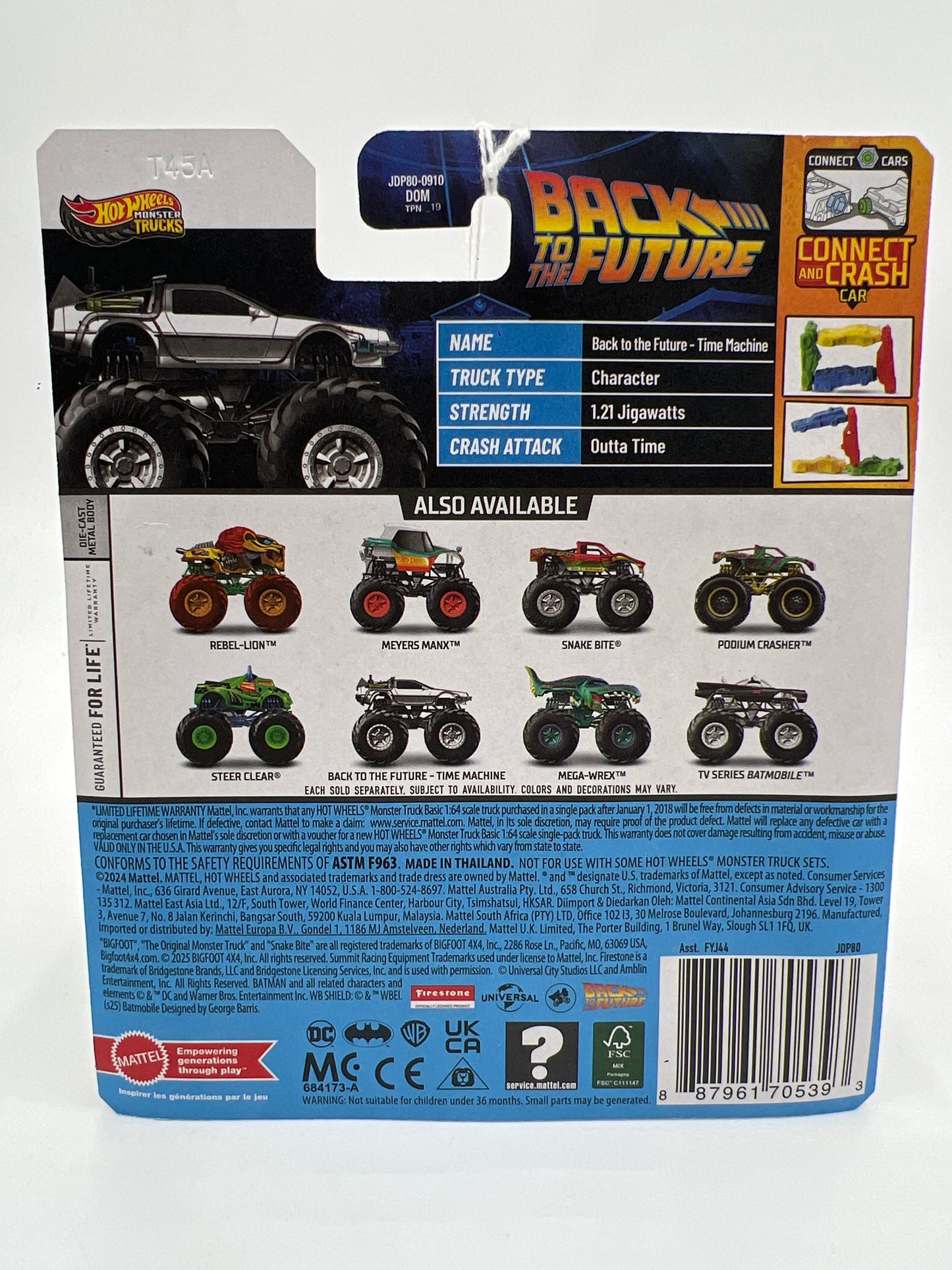 2025 Hot Wheels Monster Trucks BTTF Back To The Future Time Machine 133E