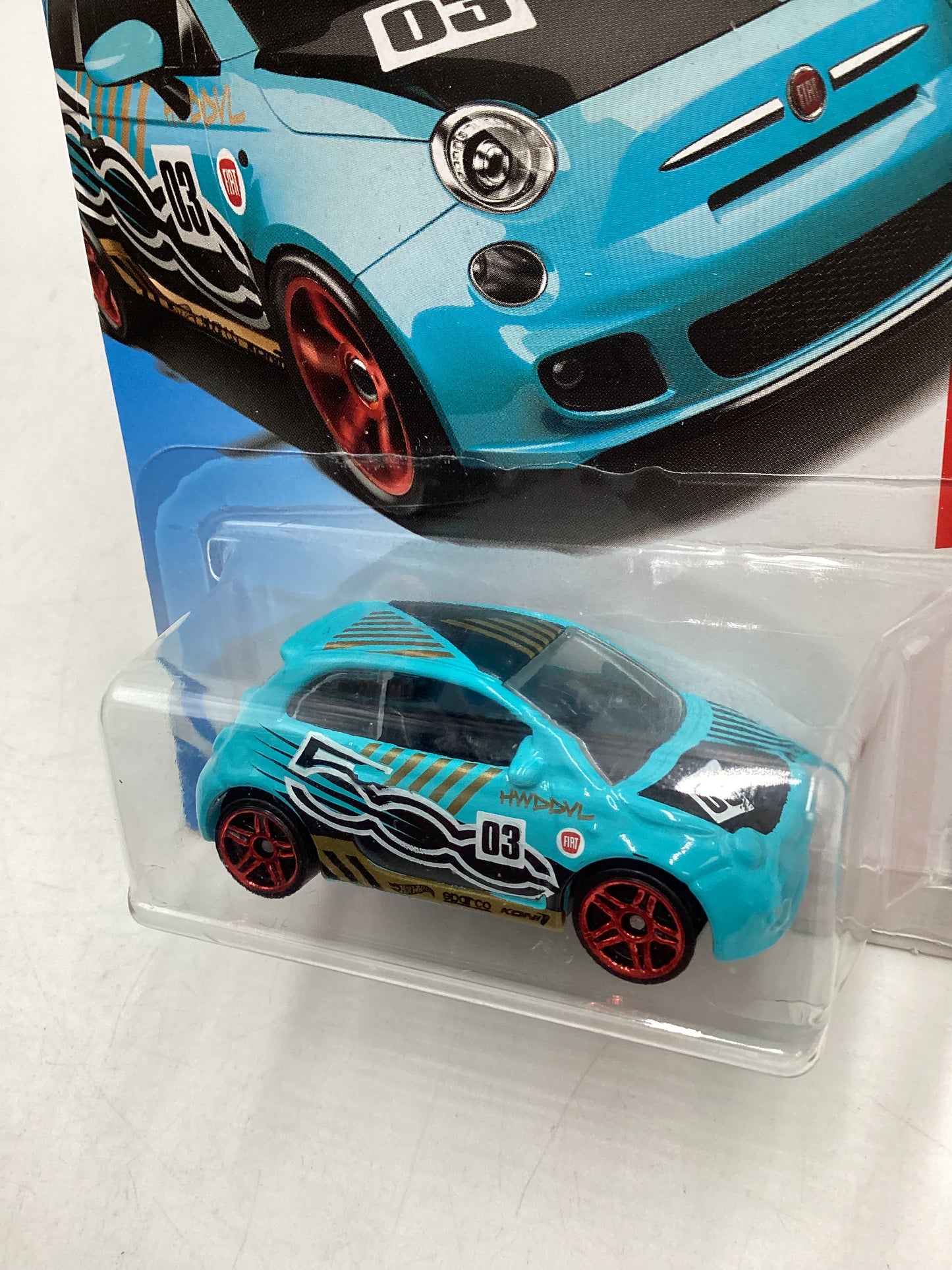 2018 Hot Wheels Fiat 500 Light Blue chase 240A