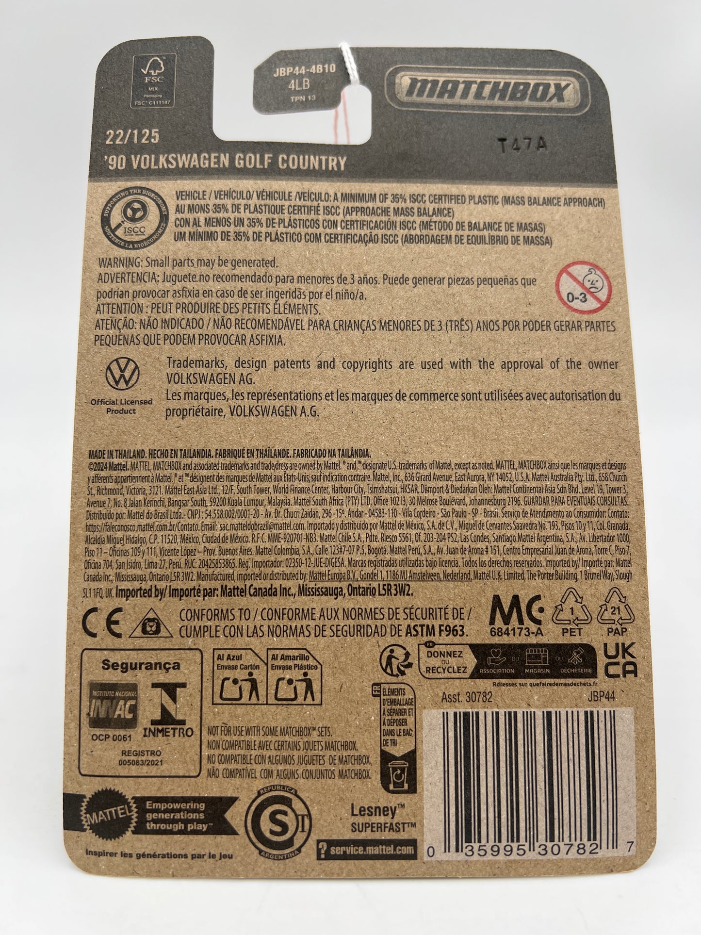 2025 Matchbox #22 90 Volkswagen Golf Country Blue 216B