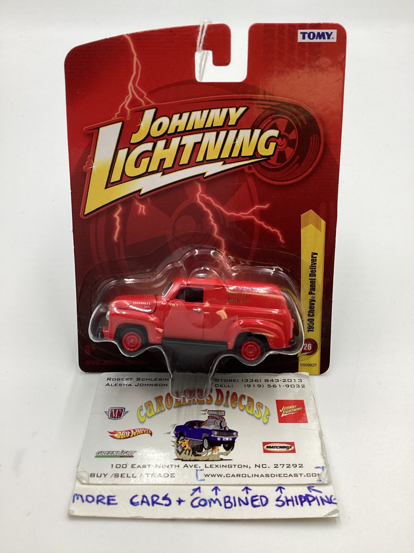 Johnny lightning Tomy #26 Chevy 1950 Chevy Delivery Fire Red 227H