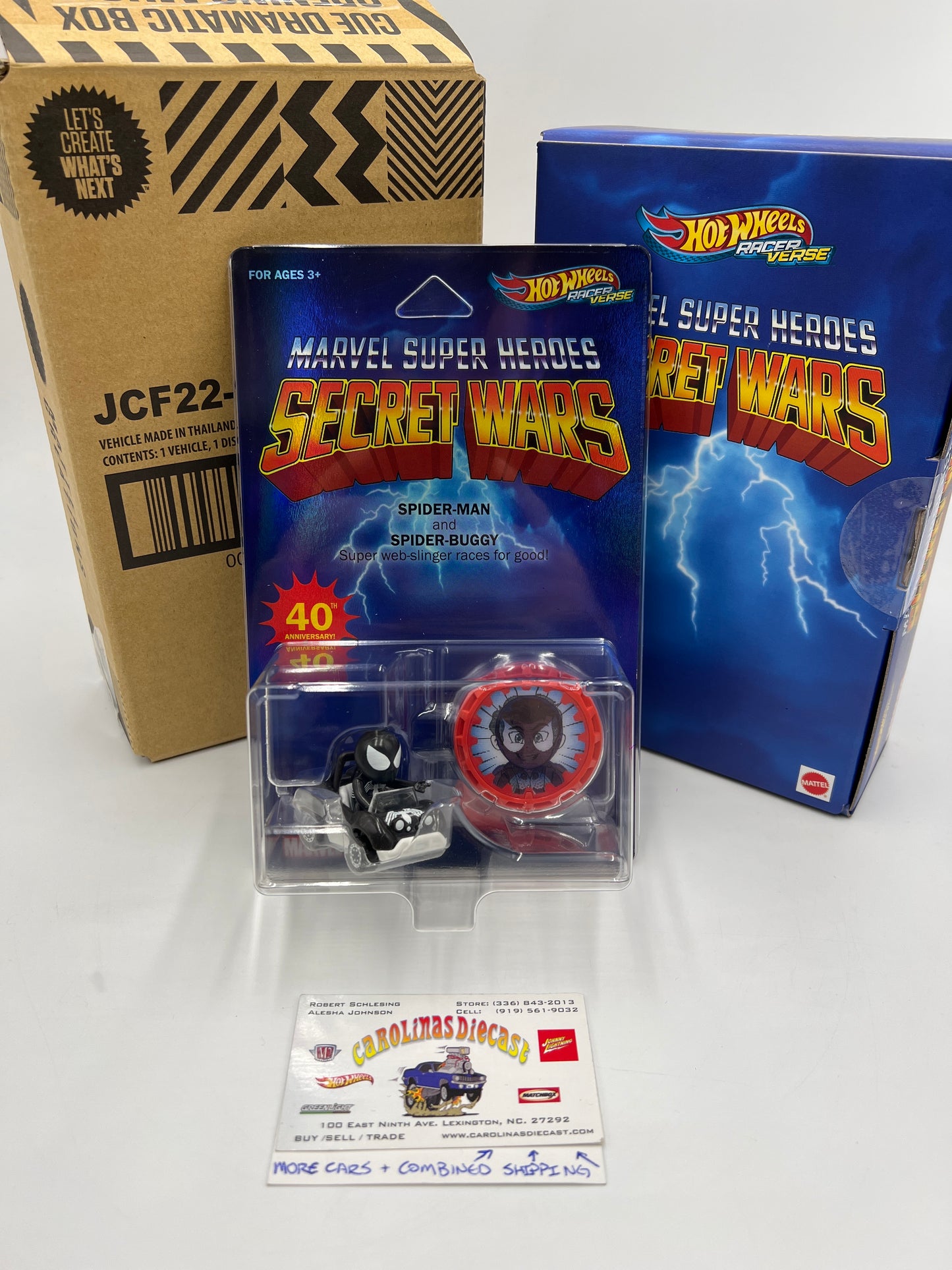 Hot Wheels Mattel Creations 2024 SDCC Racer Verse Secret Wars Spider-Man & Spider-Buggy W/Box