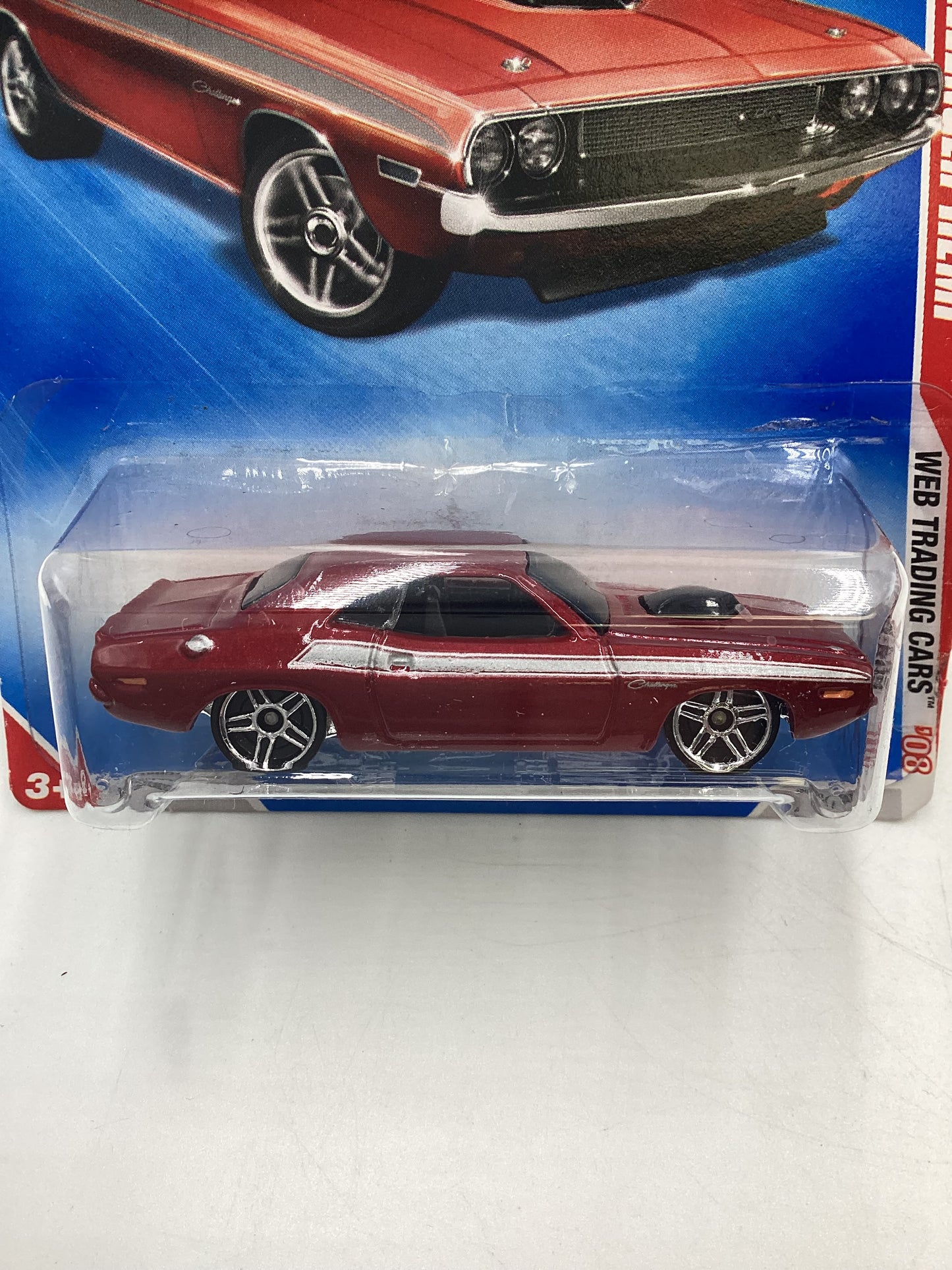 2008 Hot Wheels Web Trading Cars #93 Dodge Challenger Hemi Red 44B