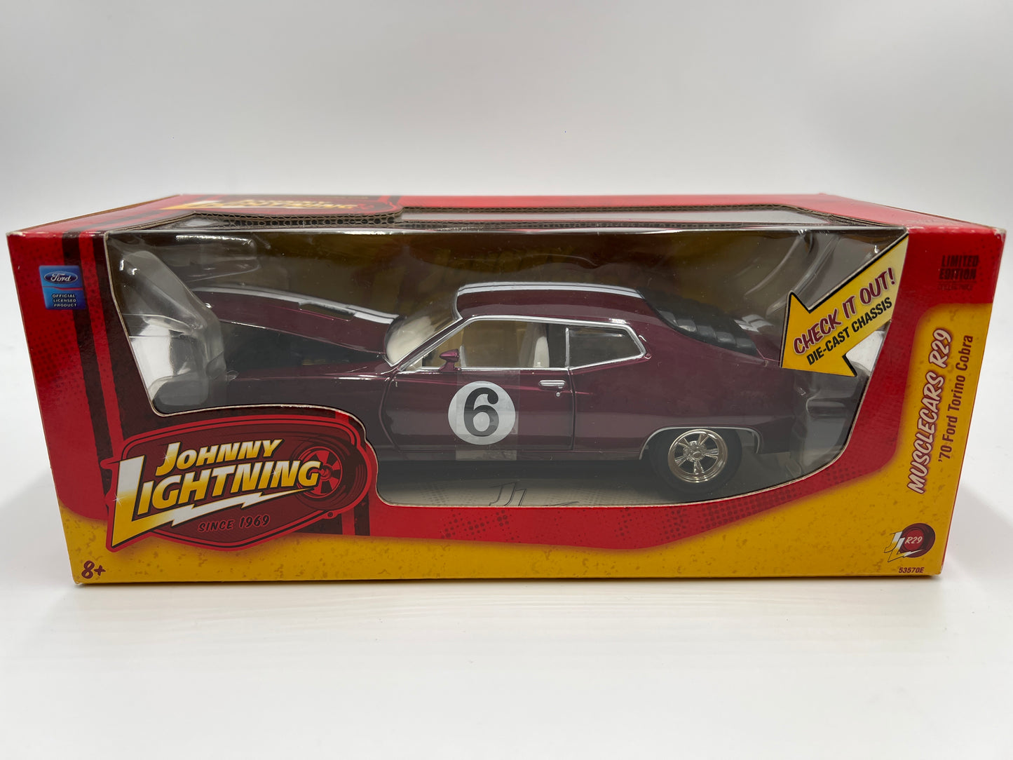 Johnny Lightning 1:24 Scale White Lightning Chase Muscle Cars R29 70 Ford Torino Cobra Maroon VHTF