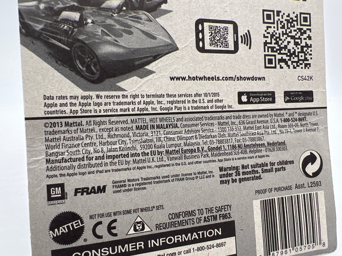 2015 Hot Wheels City #16 83 Chevy Silverado Fram Orange W/Protector Bad Card