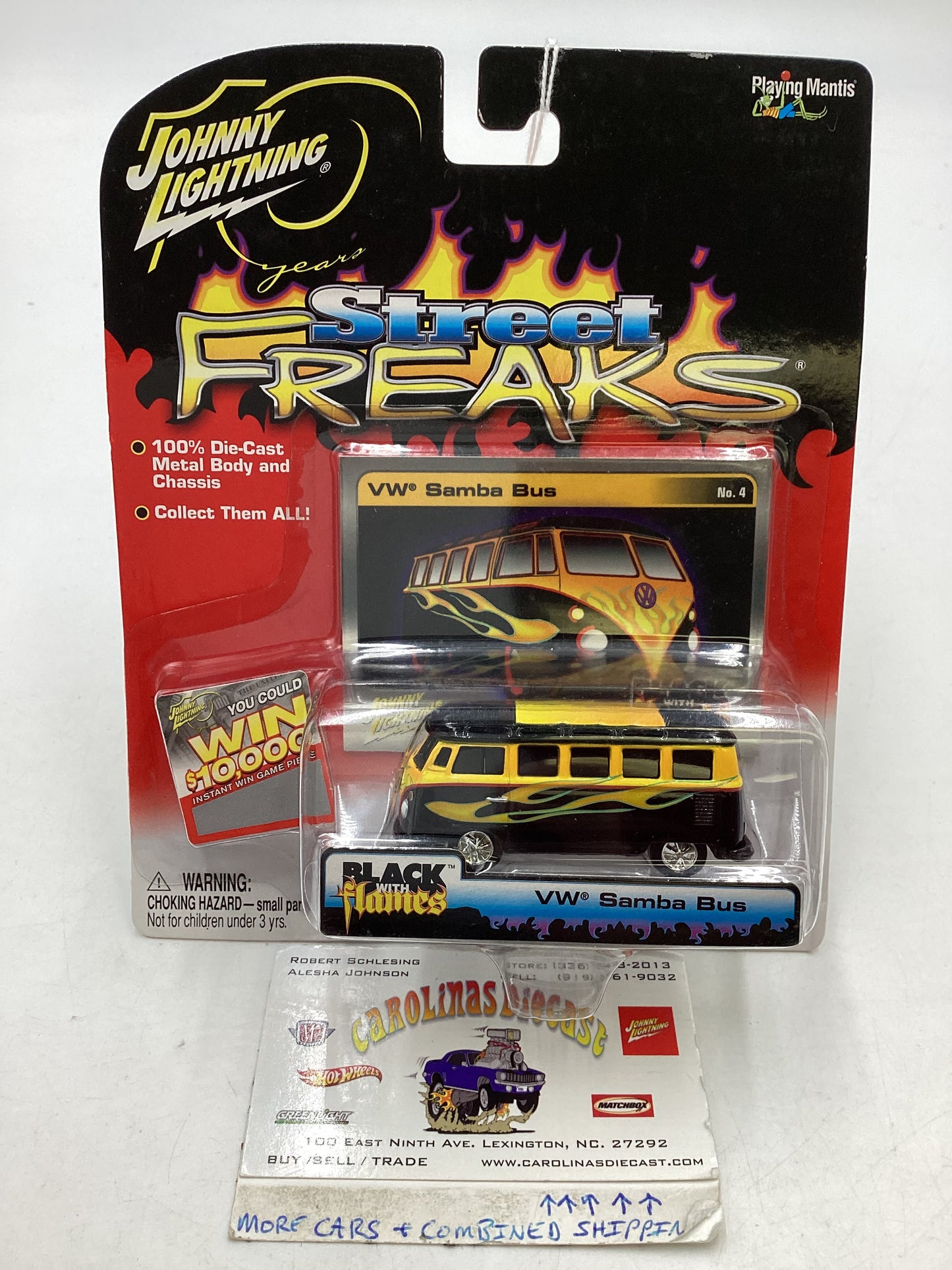 Johnny Lightning Street Freaks Black with Flames #4 Volkswagen Samba Bus Black 220A