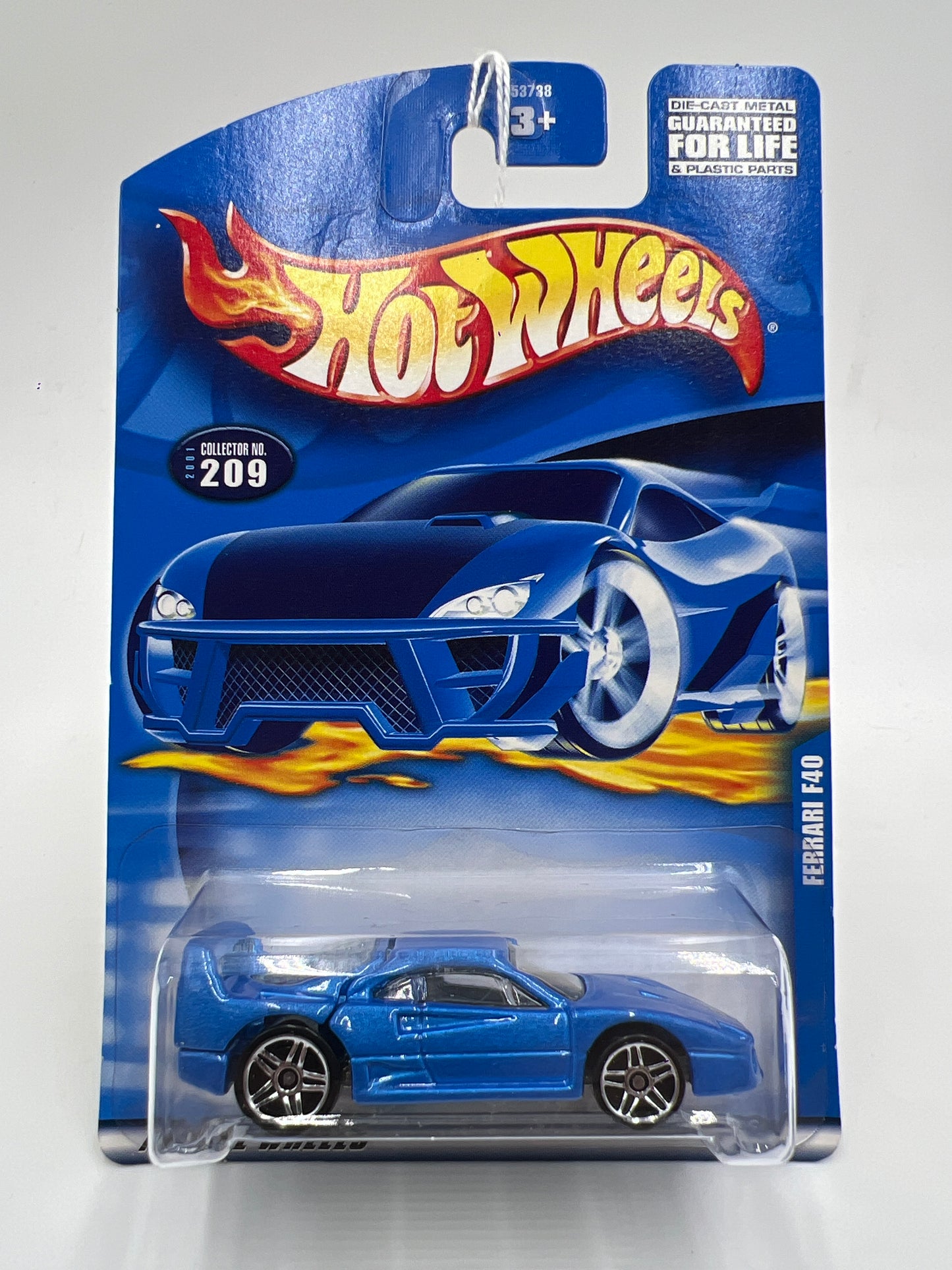 2001 Hot Wheels Collector #209 Ferrari F40 Blue SR