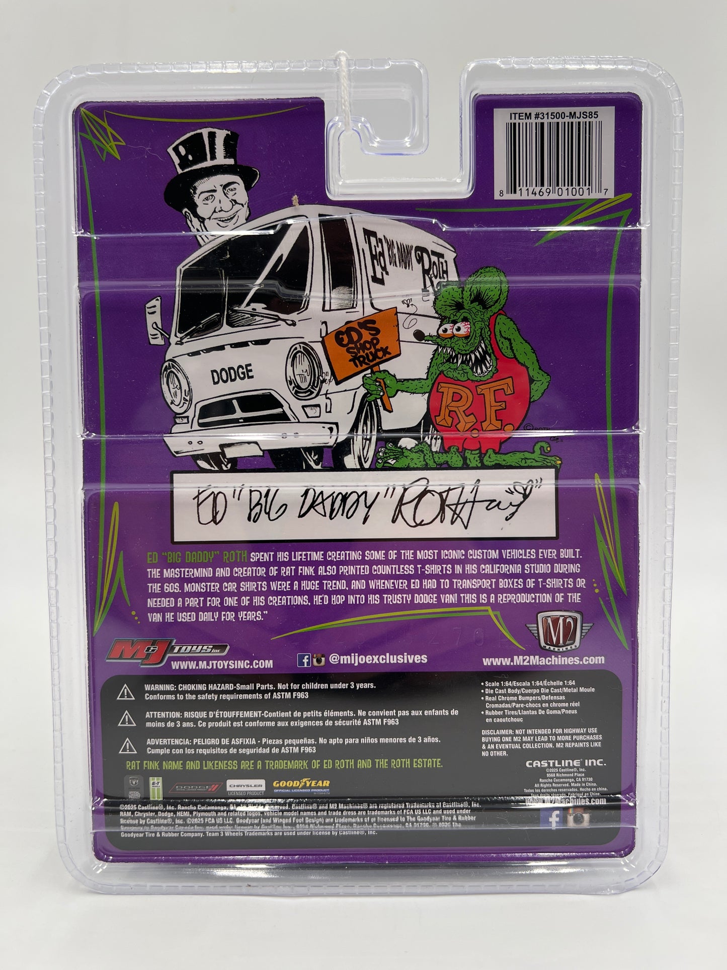 2025 M2 Machines Mijo Exclusives CHASE 1/450 Big Daddy Ed Roth 1964 Dodge A100 Panel Van White MJS85