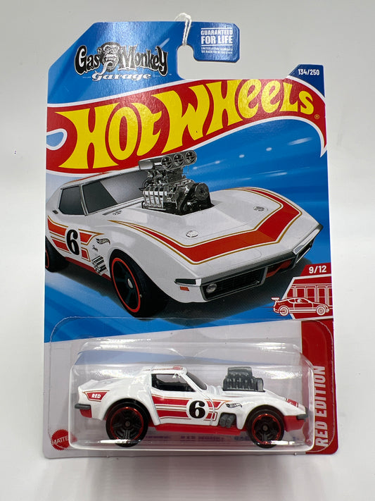 2025 Hot Wheels Target Exclusive Red Edition #134 68 Corvette Gas Monkey Garage White 143C