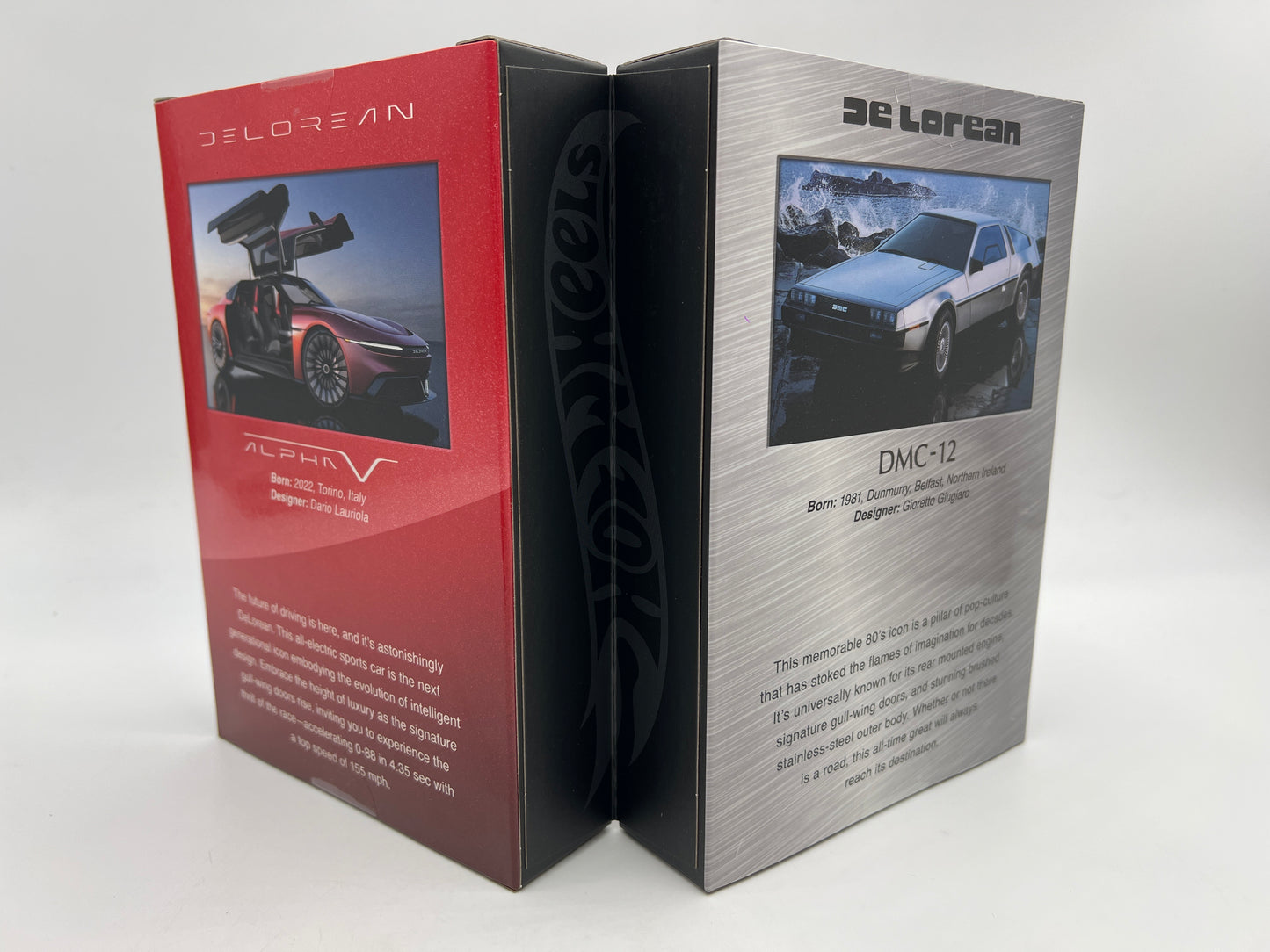 2023 Hot Wheels RLC Delorean DMC-12 Silver & Alpha5 Red Set