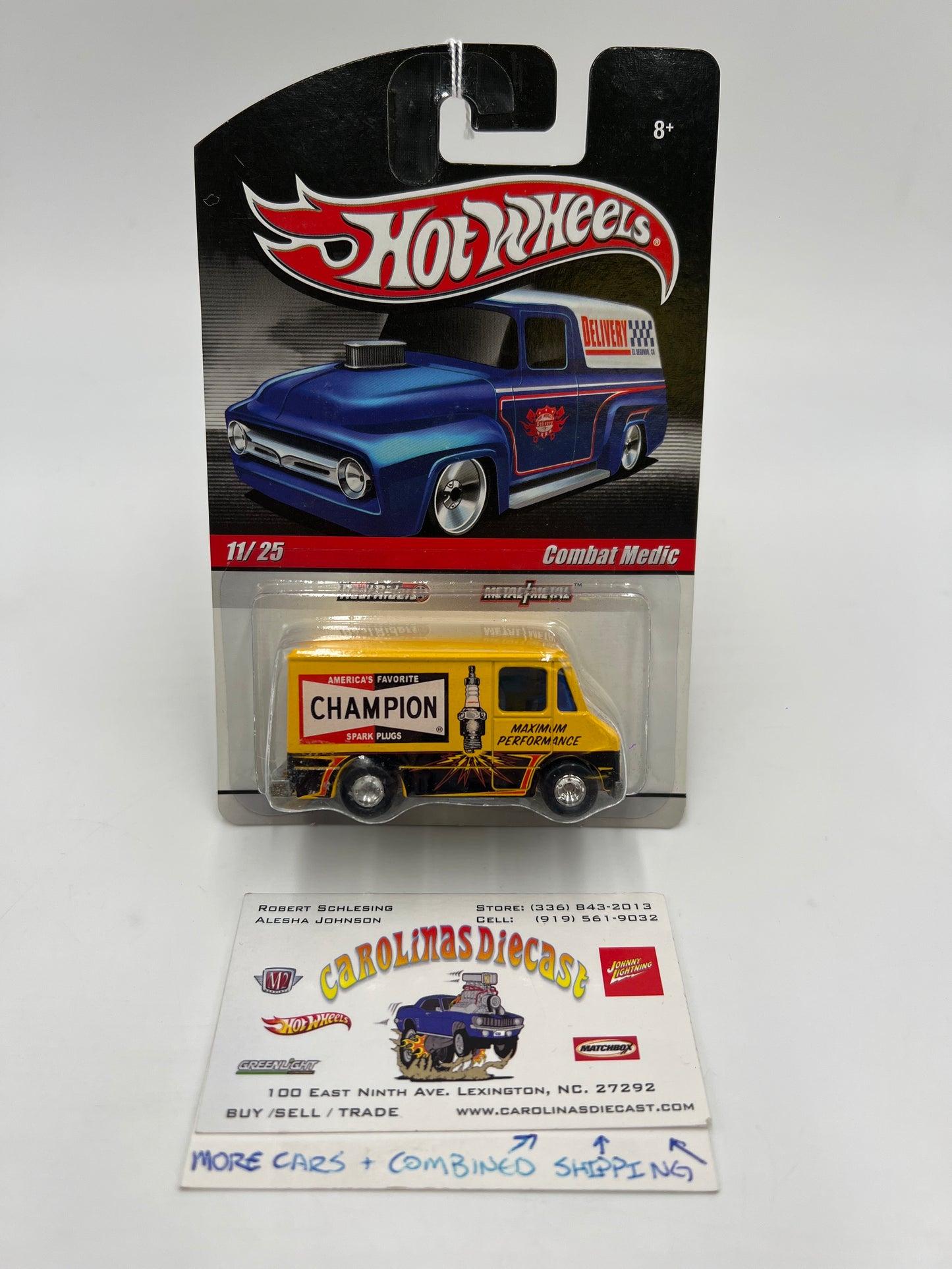 Hot Wheels Slick Rides #11 Combat Medic Champion Spark Plugs Yellow 241E