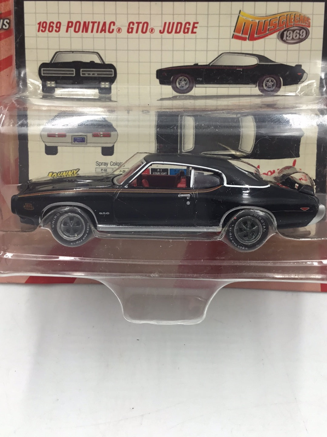 Johnny lightning muscle cars 1969 Pontiac GTO Black Uniroyal tires NN5 ...