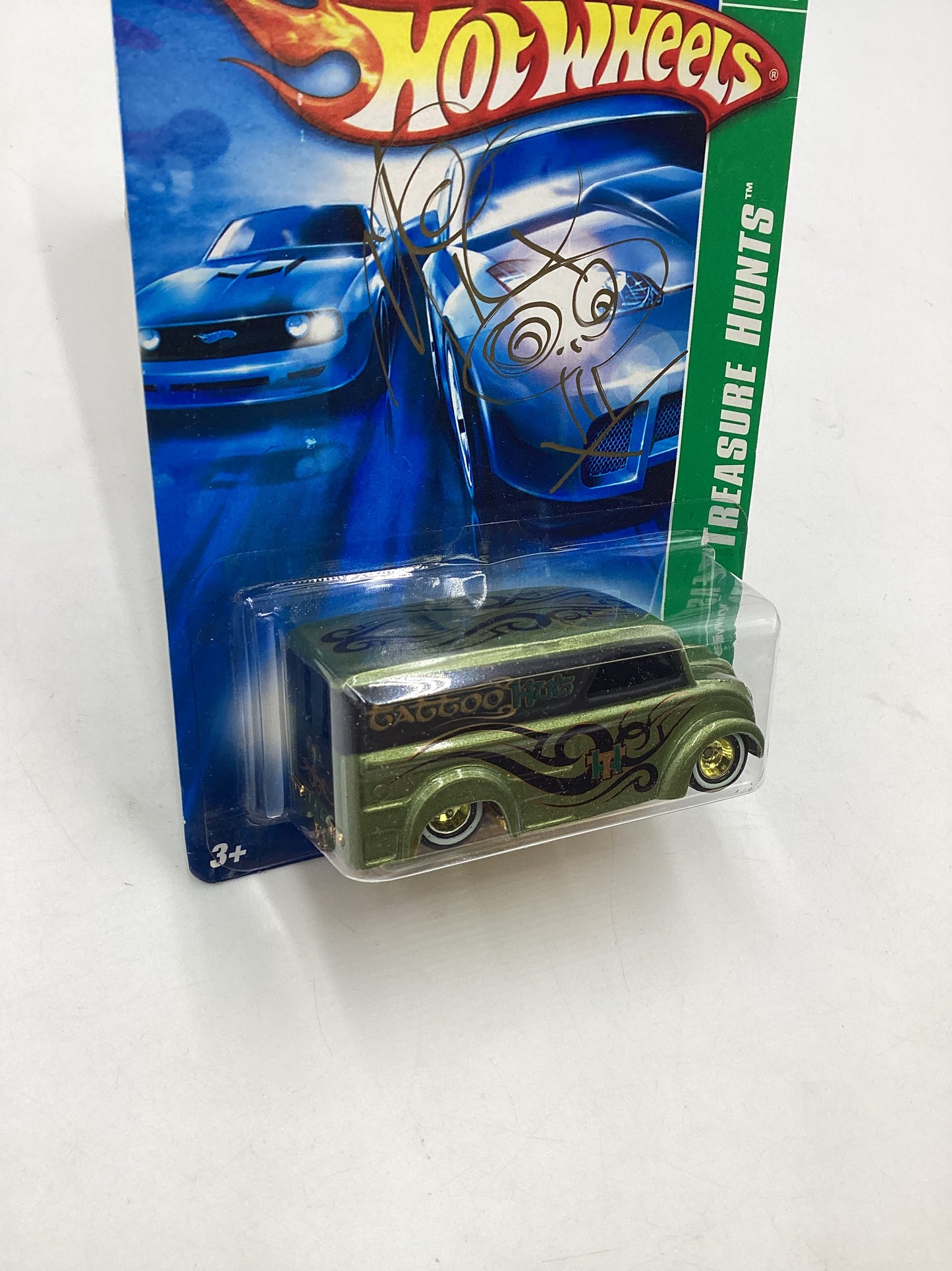 2007 Hot Wheels Treasure Hunt #50 Dairy Delivery * Signed by MiQ WilmOtt with protector