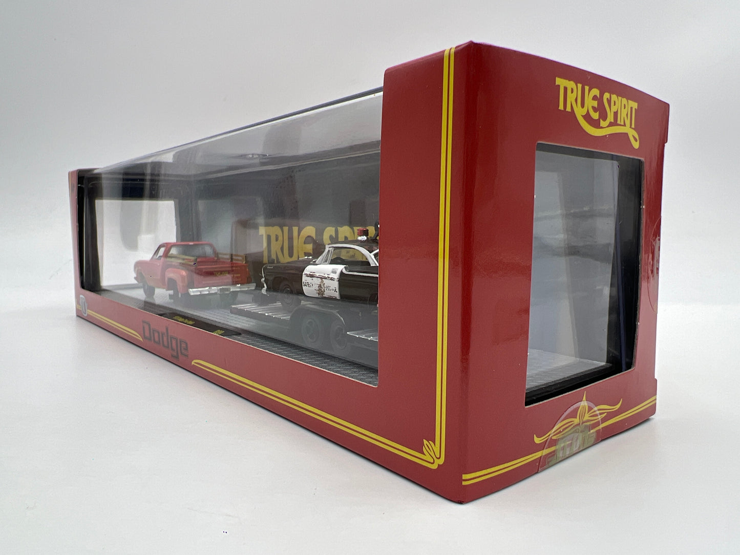 2025 M2 Machines Auto Haulers 1978 Dodge True Spirit & 1957 Dodge Coronet Police Car D500 R89