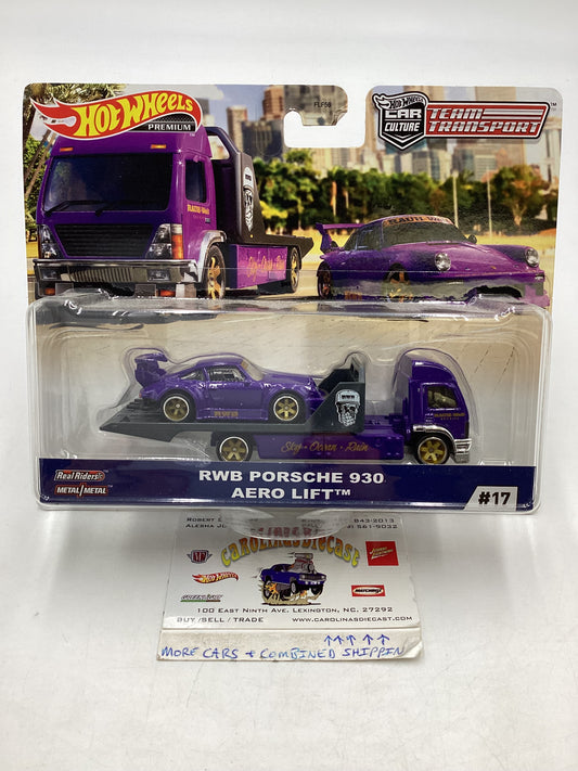 Hot wheels 2019 Team Transport #17 RWB Porsche 930 & Aero Lift W/Protector