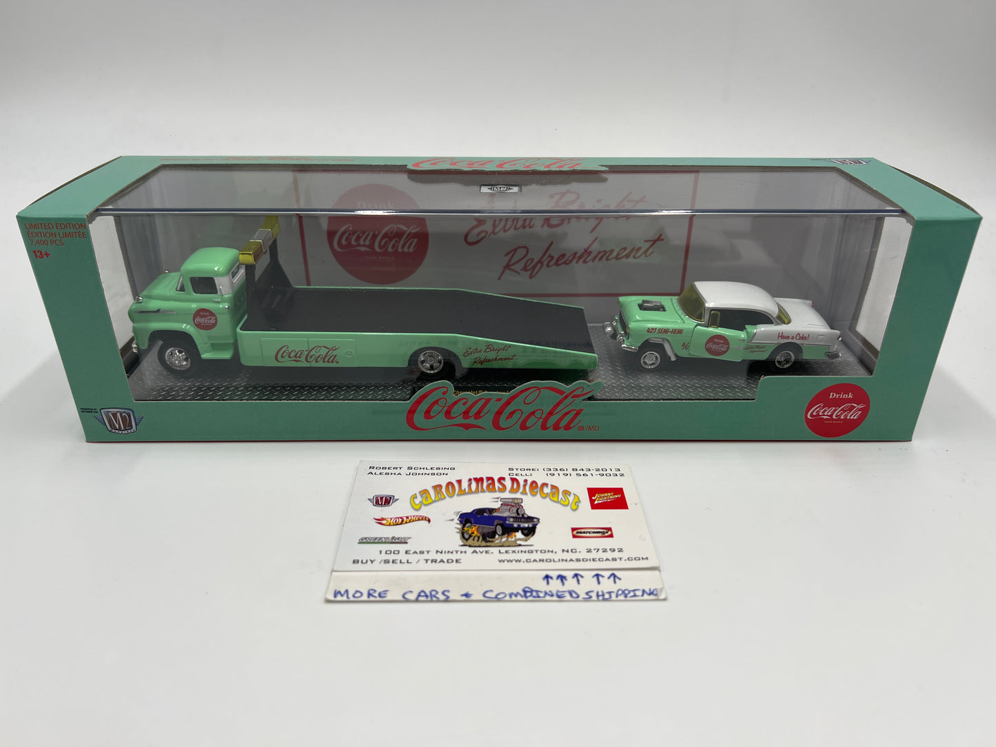 M2 Machines Auto Haulers Coca Cola 1958 Chevrolet Spartan LCF & 1955 Chevrolet Bel Air Gasser TW11